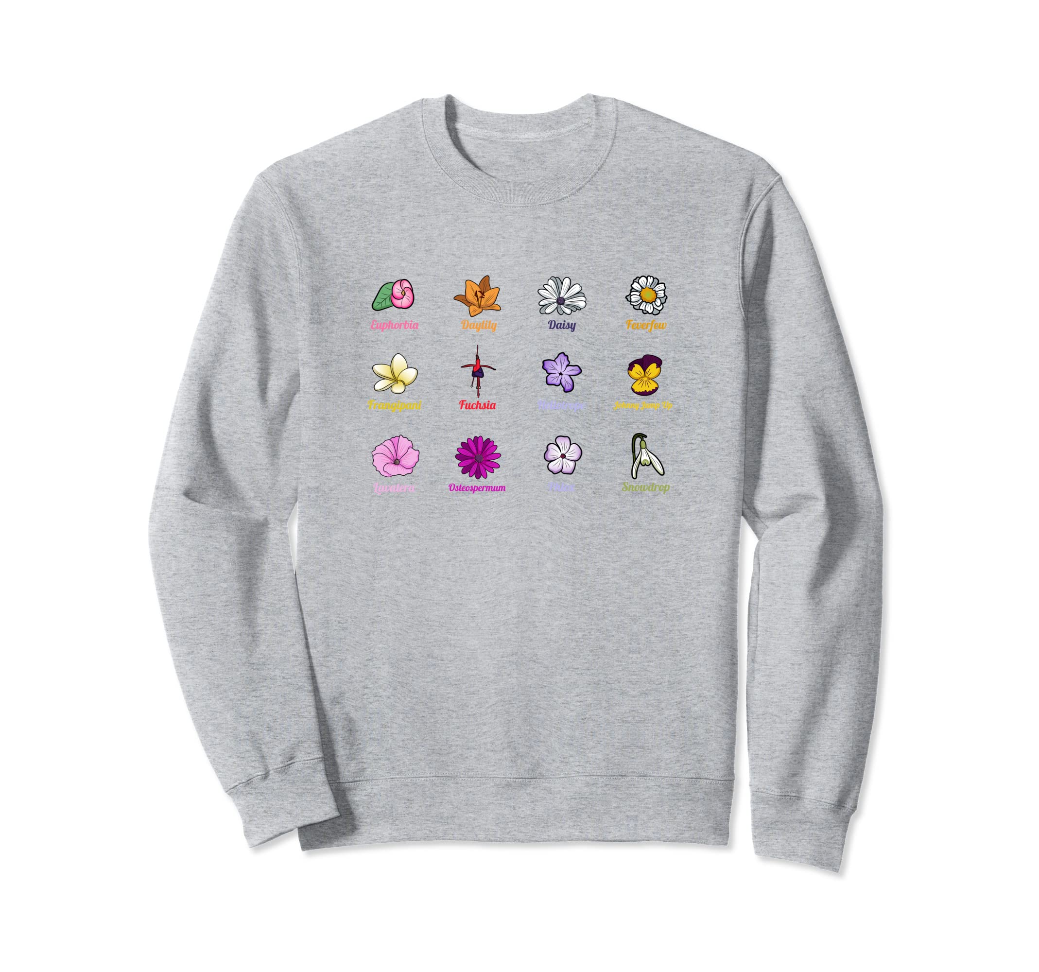 Inspired Flower Botanical Chart Sweatshirt - Trendy Graphic for Adults - T-Shirt, Sweatshirt, Hoodie