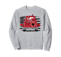 Fire Truck Distressed Us Flag Happy Sweatshirt - Graphic Print for Adults - T-Shirt, Sweatshirt, Hoodie