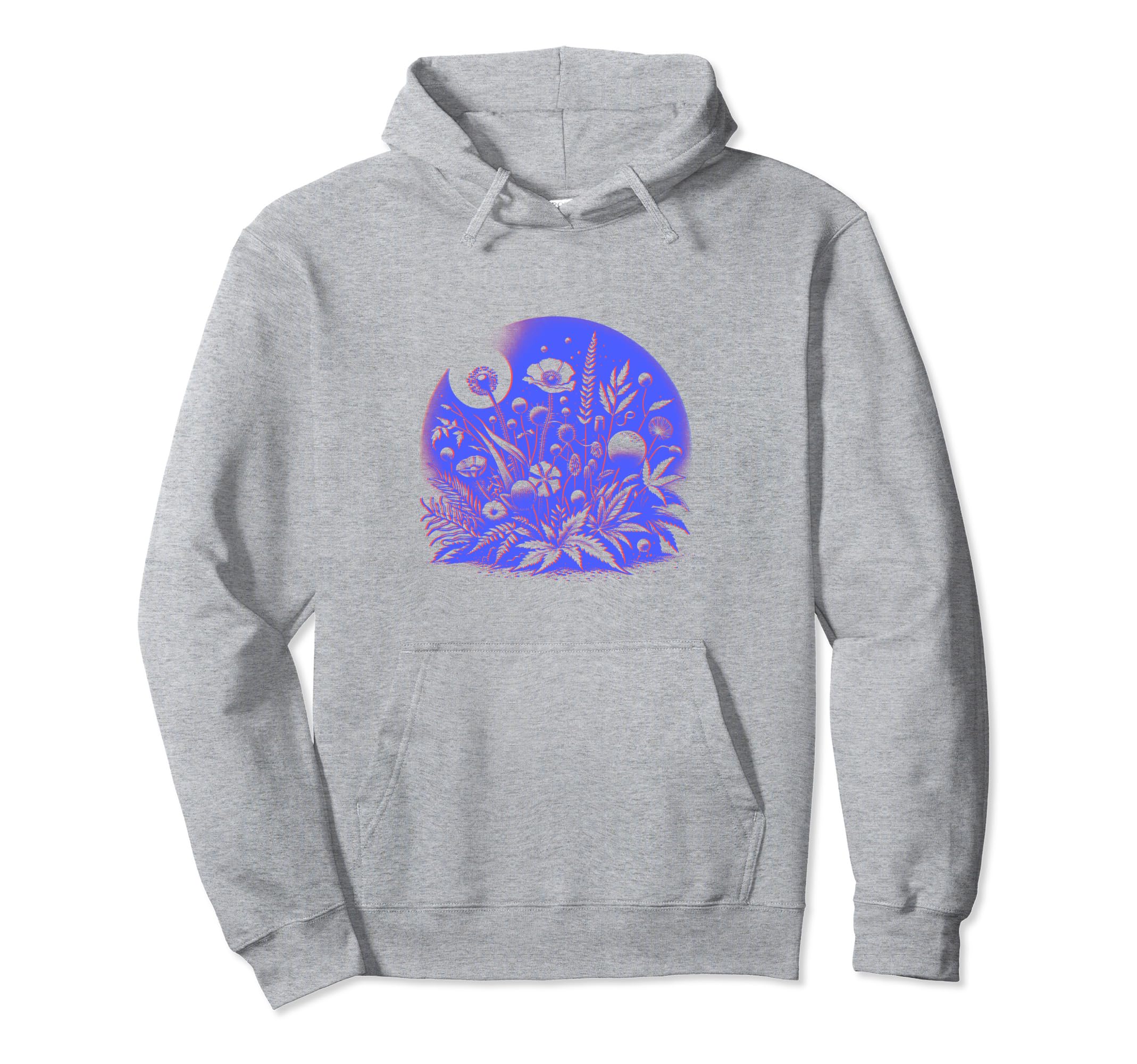 Botanical 1970S Risograph Illustration Hoodie - Minimalist Print Men Women - T-Shirt, Sweatshirt, Hoodie