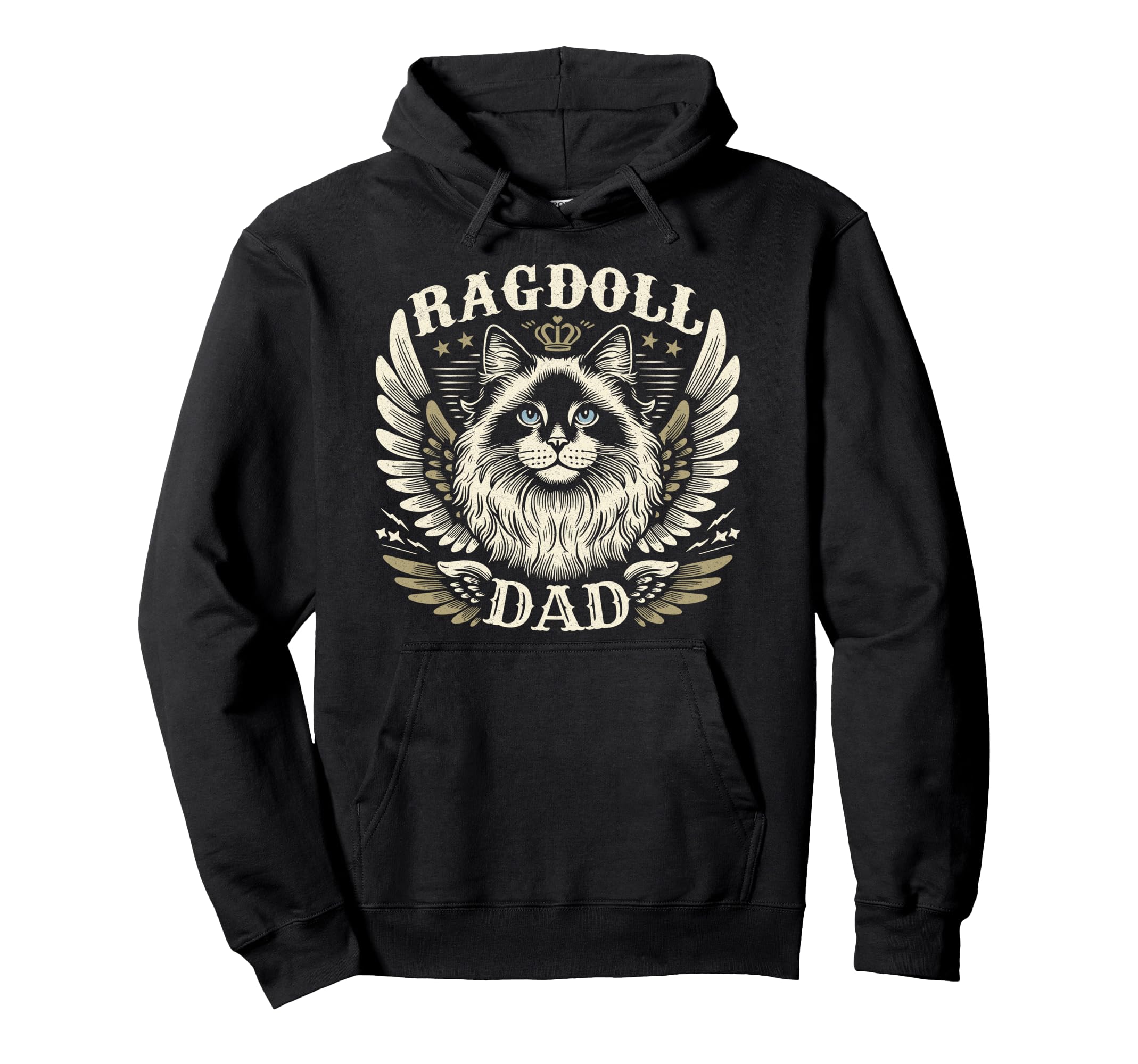 Ragdoll Dad Biker Wings Motorcycle Hoodie - Trendy Graphic for Adults - T-Shirt, Sweatshirt, Hoodie