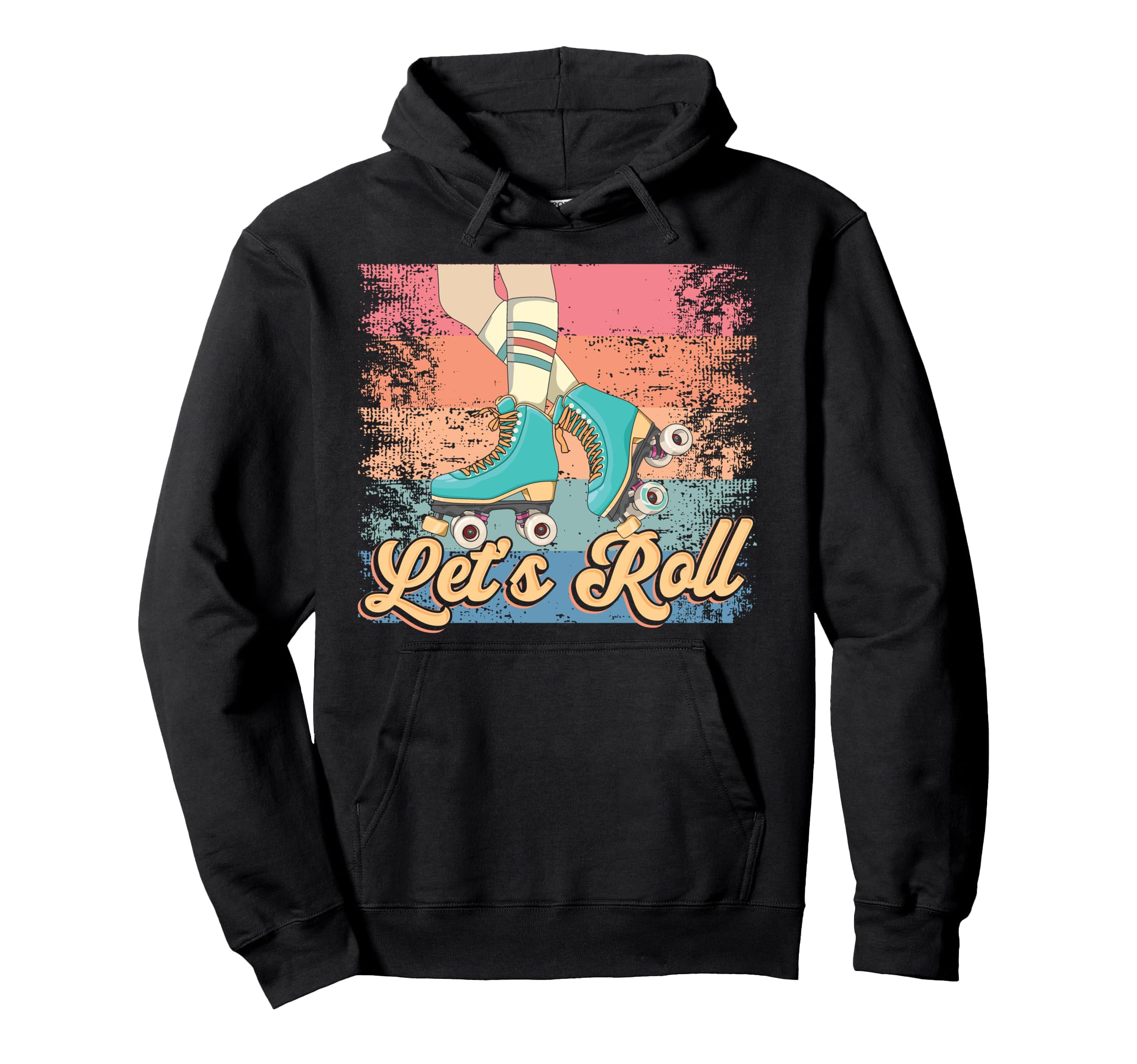 Roller Skating Skate 1970S Lets Roll Hoodie - Aesthetic Graphic for Adults - T-Shirt, Sweatshirt, Hoodie