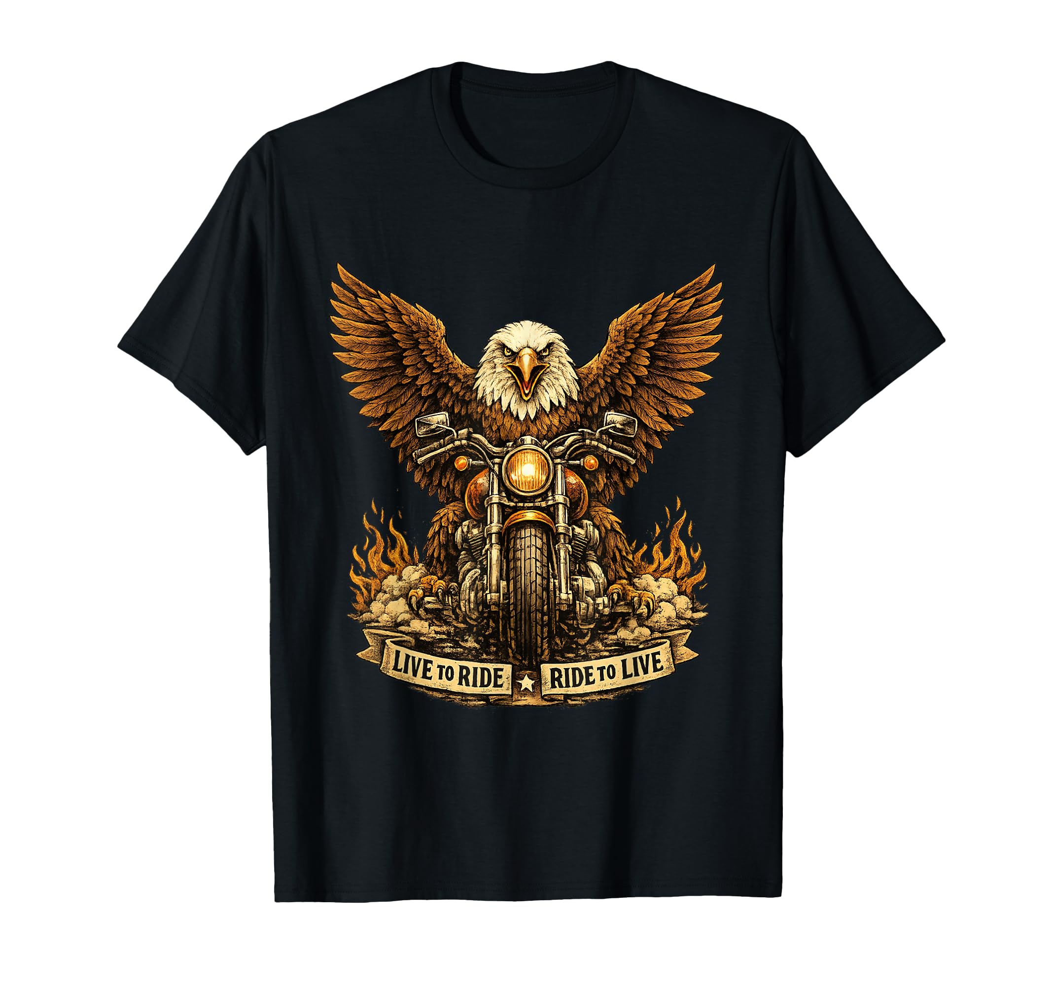 Eagle Live To Ride Ride To Live T-Shirt - Fun Novelty Design Men Women - T-Shirt, Sweatshirt, Hoodie