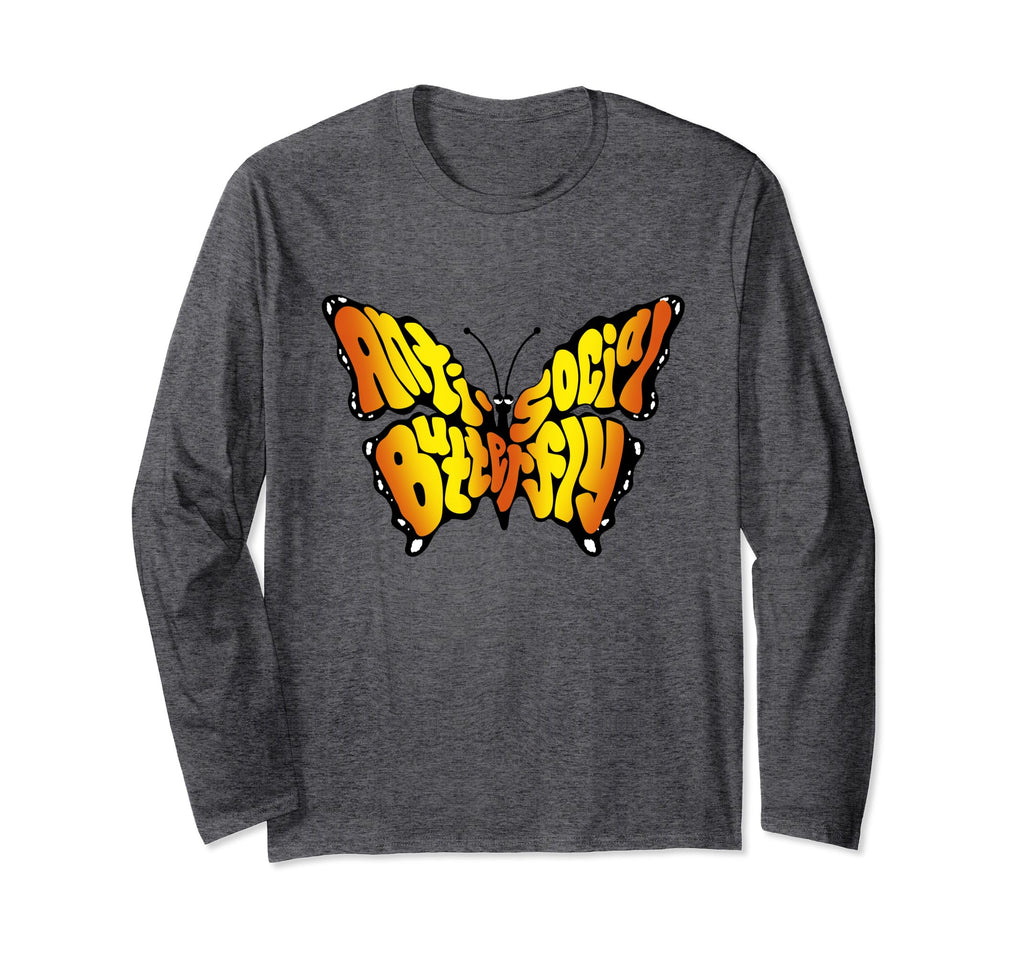 Anti Social Butterfly Beautiful Colorful T-Shirt - Trendy Graphic Unisex - T-Shirt, Sweatshirt, Hoodie