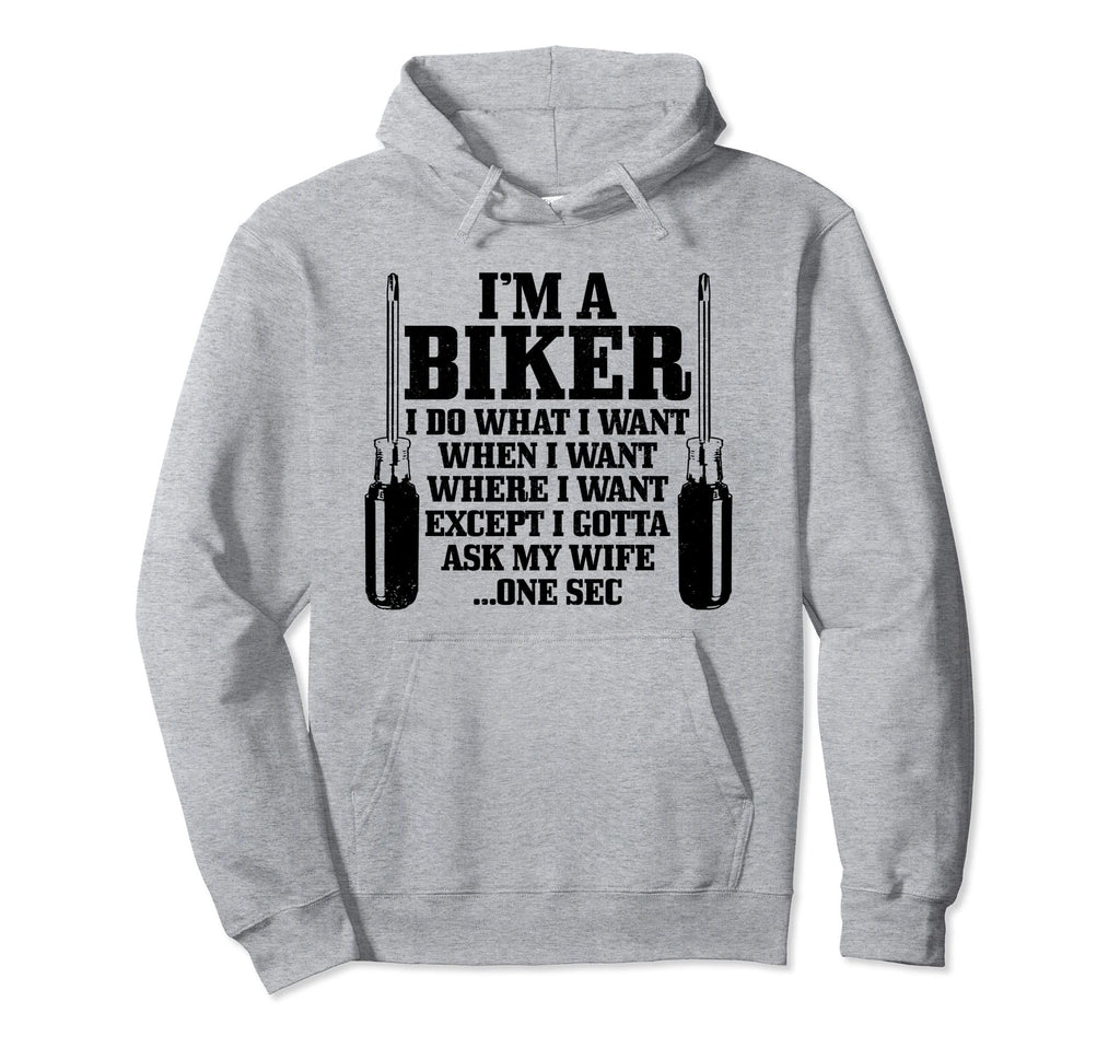 Funny Biker Have To Ask Wife Motorcycle Hoodie - Trendy Graphic Men Women - T-Shirt, Sweatshirt, Hoodie