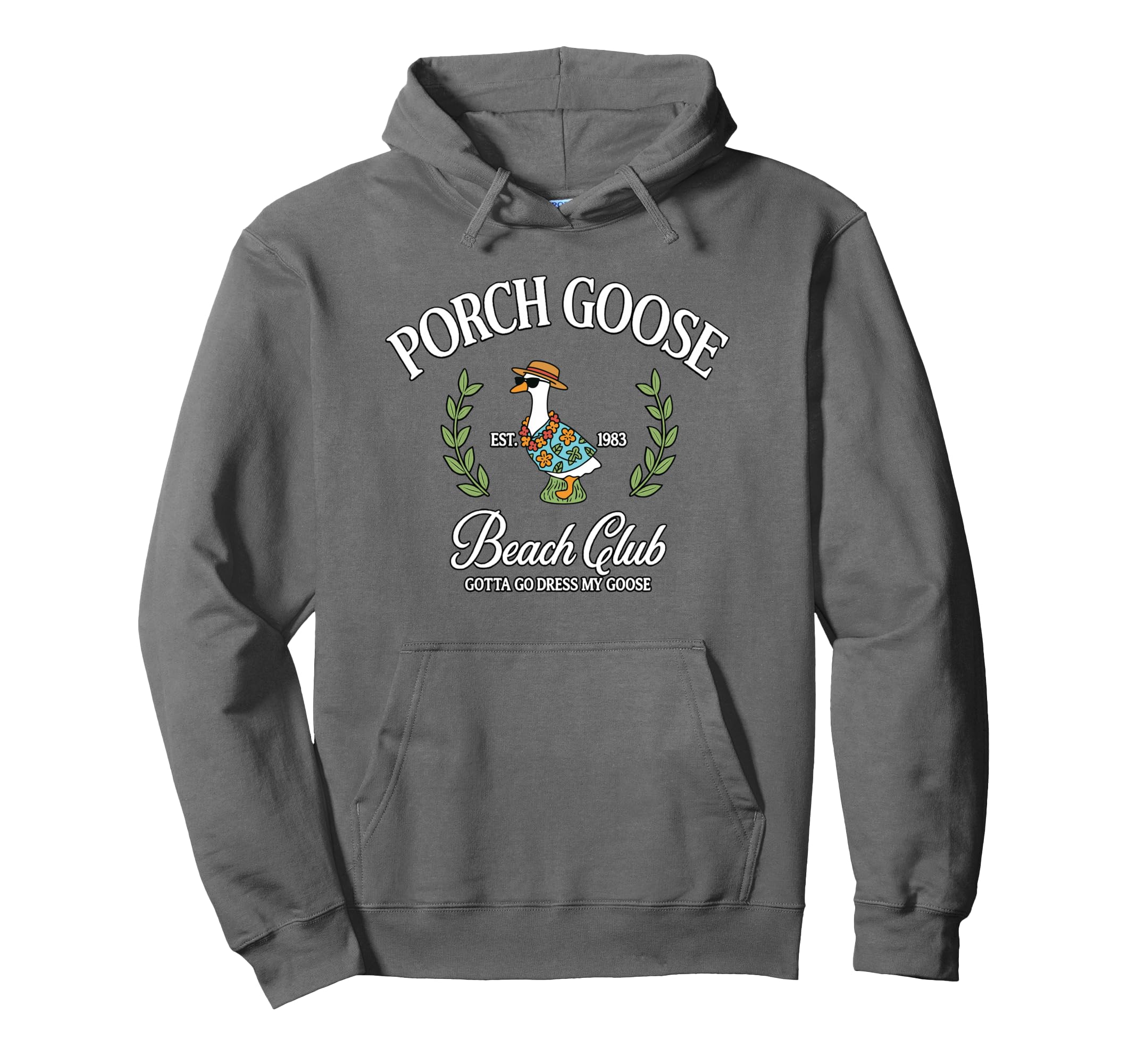 Porch Goose Beach Club Goose Lovers Hoodie - Aesthetic Graphic for Adults - T-Shirt, Sweatshirt, Hoodie