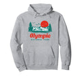 Olympic National Park Mountain Trees Sun Hoodie - Trendy Graphic for Adults - T-Shirt, Sweatshirt, Hoodie
