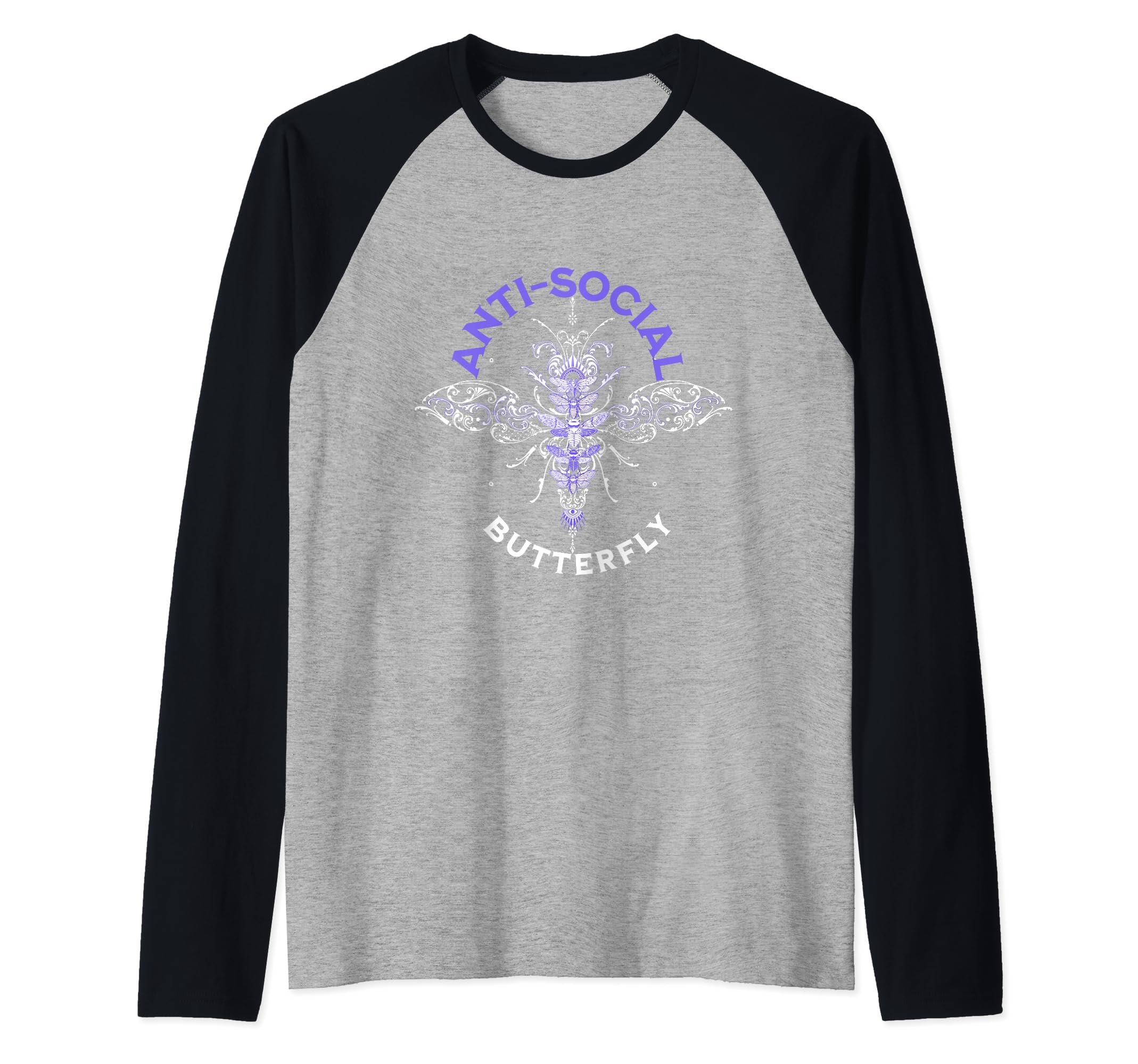 Anti Social Butterfly Moth Gift Dark T-Shirt - Graphic Print for Adults - T-Shirt, Sweatshirt, Hoodie