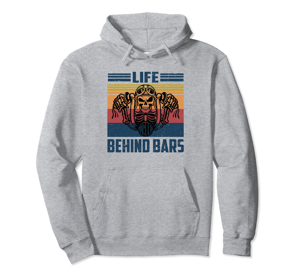 Life Behind Bars Skeleton Motorcycle Hoodie - Streetwear Style for Adults - T-Shirt, Sweatshirt, Hoodie