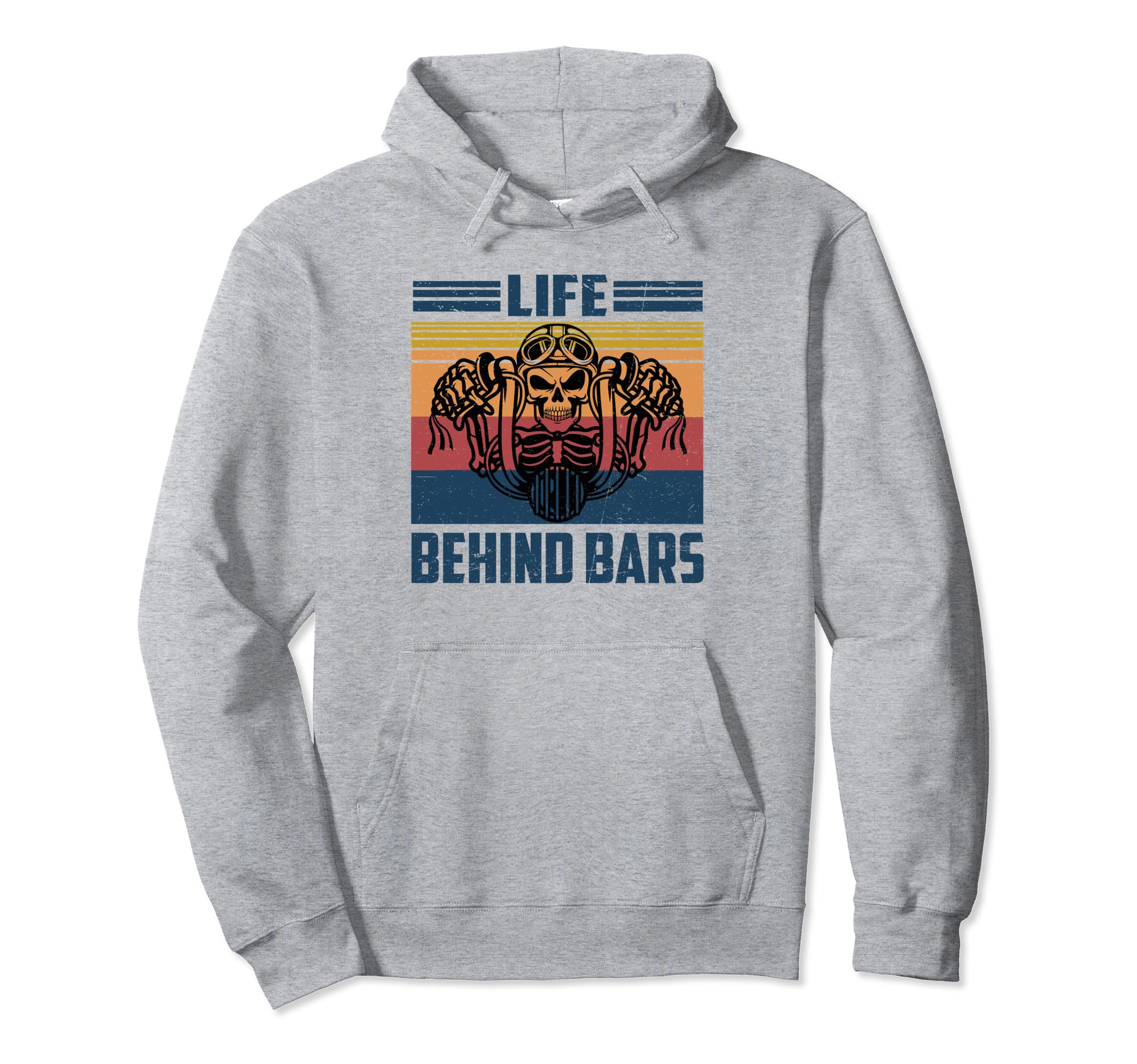 Life Behind Bars Skeleton Motorcycle Hoodie - Streetwear Style for Adults - T-Shirt, Sweatshirt, Hoodie