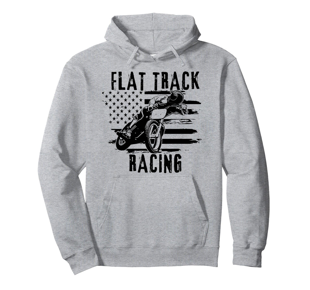 Flat Track Motorcycle Racing American Hoodie - Minimalist Print Unisex - T-Shirt, Sweatshirt, Hoodie