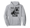 Flat Track Motorcycle Racing American Hoodie - Minimalist Print Unisex - T-Shirt, Sweatshirt, Hoodie