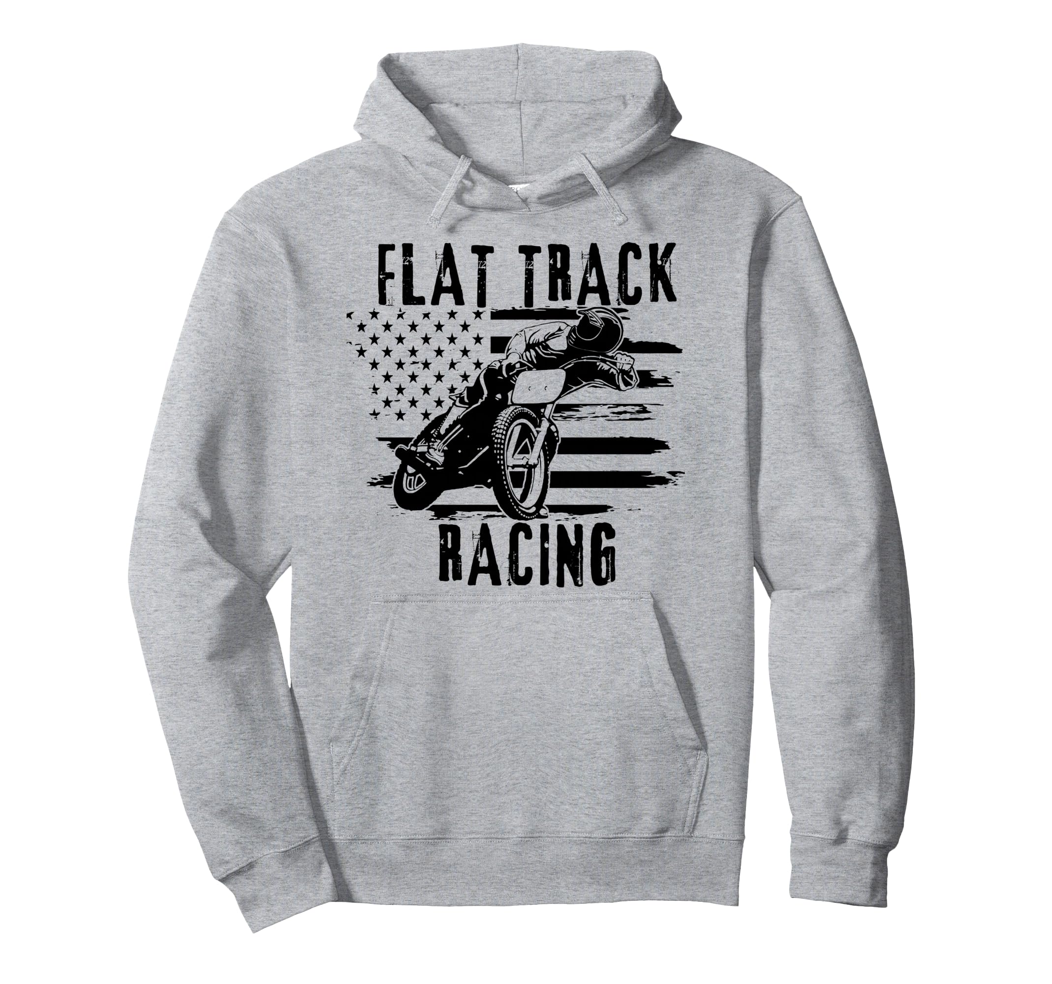 Flat Track Motorcycle Racing American Hoodie - Minimalist Print Unisex - T-Shirt, Sweatshirt, Hoodie
