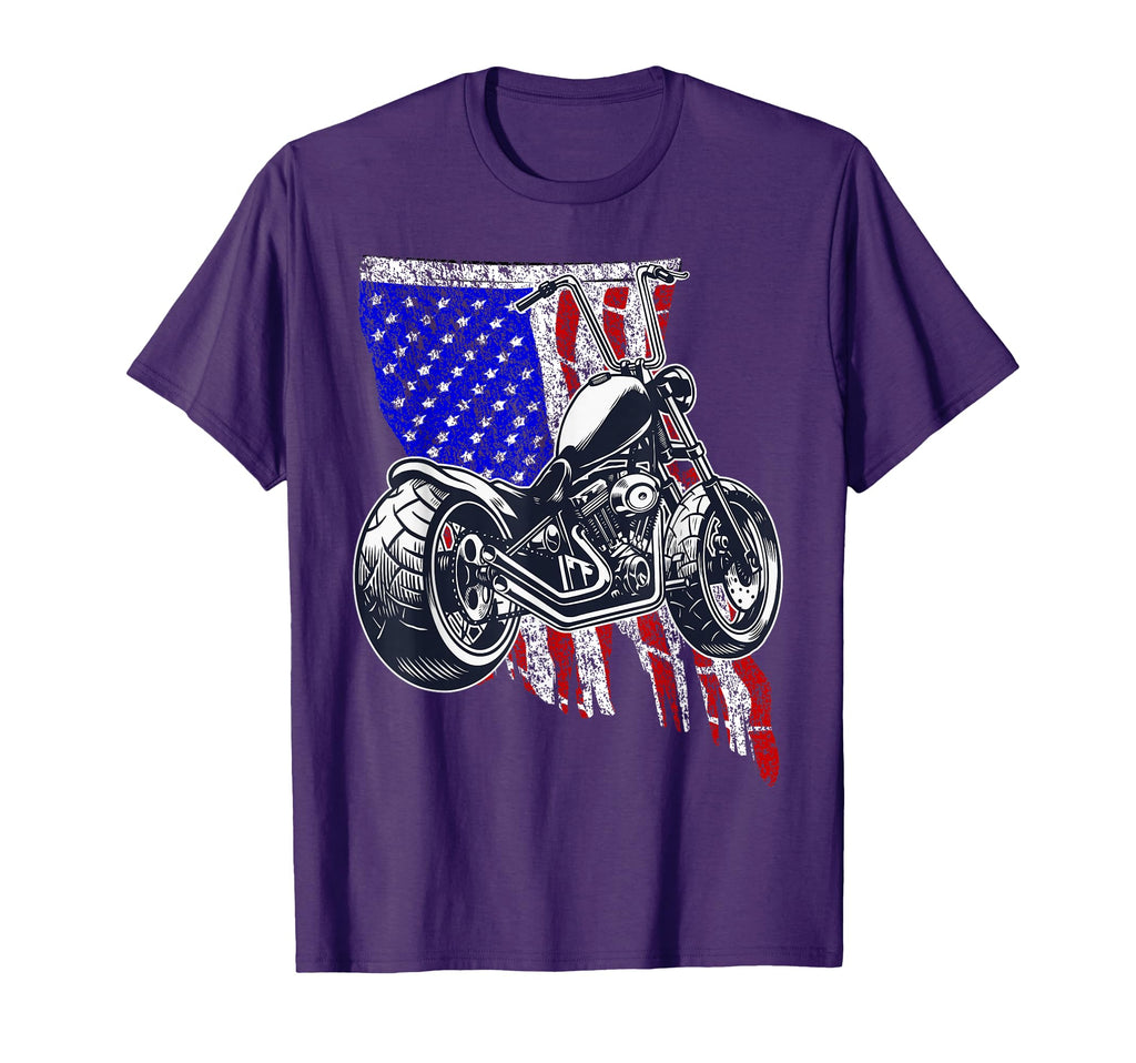 Bobber Motorcycle July 4 Veteran Memorial T-Shirt - Trendy Graphic Unisex - T-Shirt, Sweatshirt, Hoodie