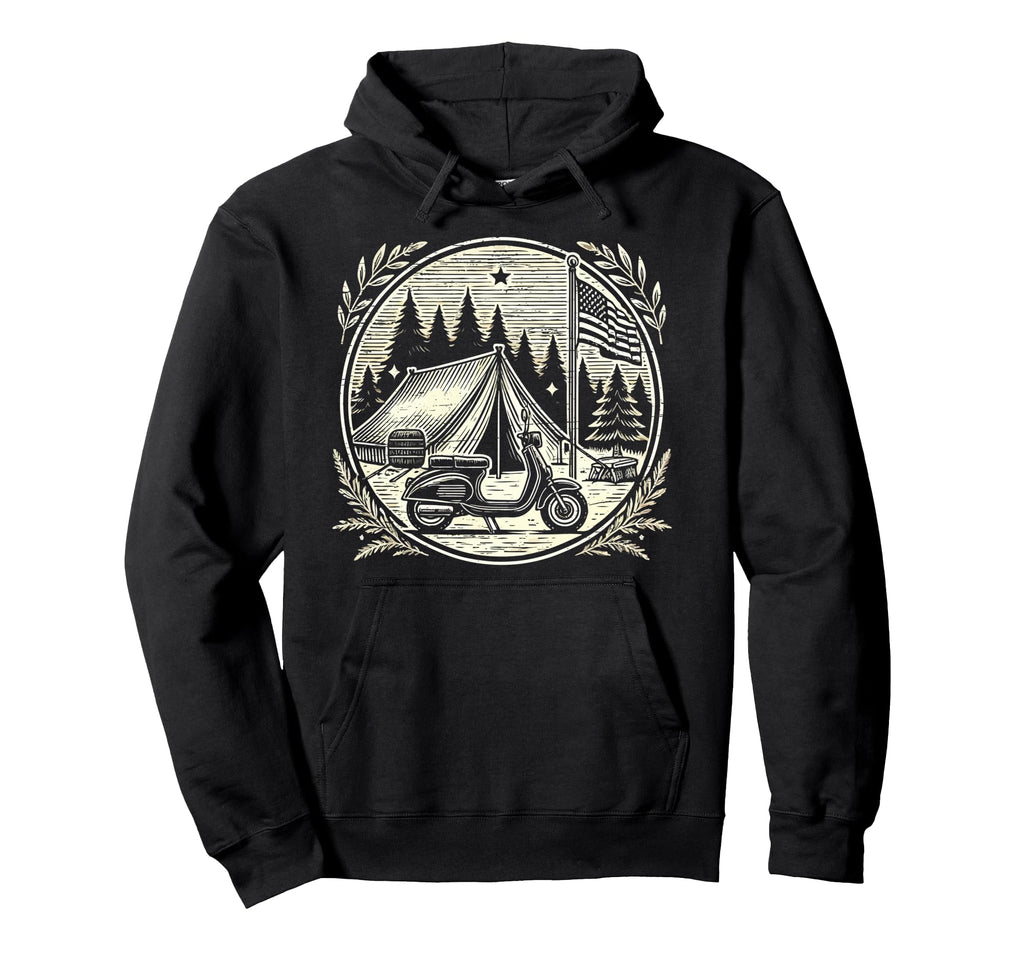 Motorcycle Camping Nature Adventure Hoodie - Graphic Print Unisex - T-Shirt, Sweatshirt, Hoodie