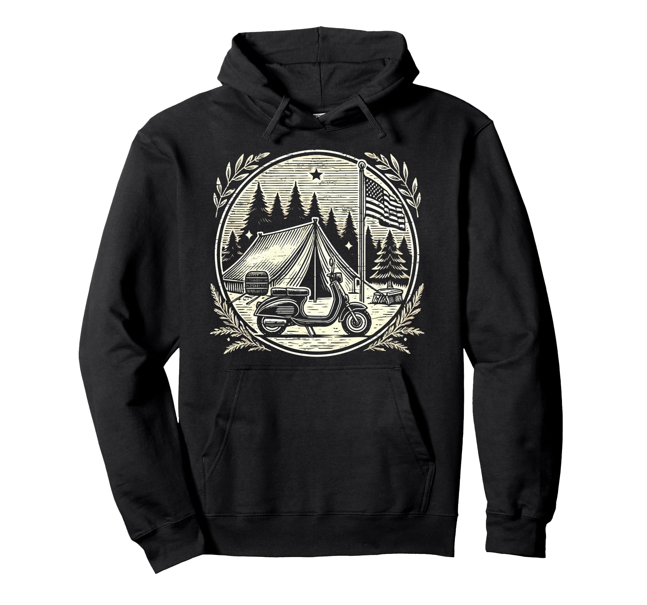 Motorcycle Camping Nature Adventure Hoodie - Graphic Print Unisex - T-Shirt, Sweatshirt, Hoodie