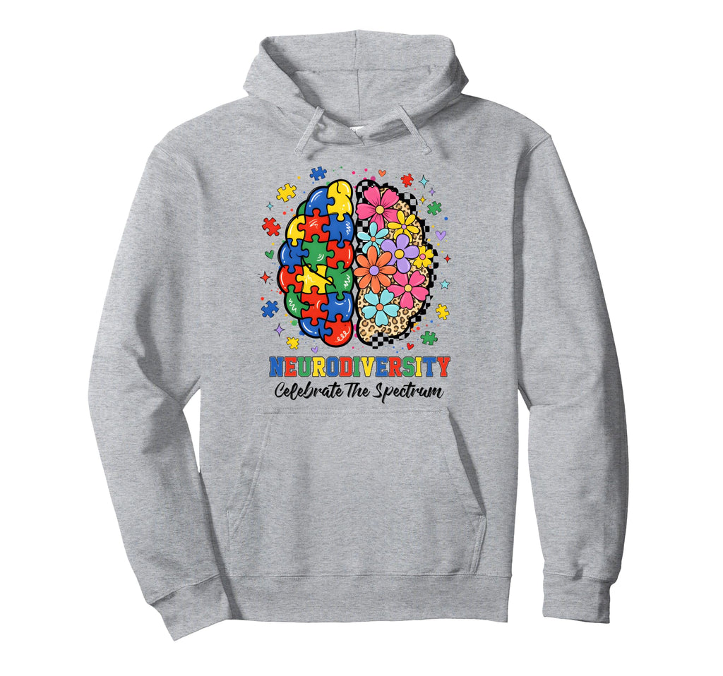 Neurodiversity Brain Autism Awareness Hoodie - Fun Novelty Design Unisex - T-Shirt, Sweatshirt, Hoodie