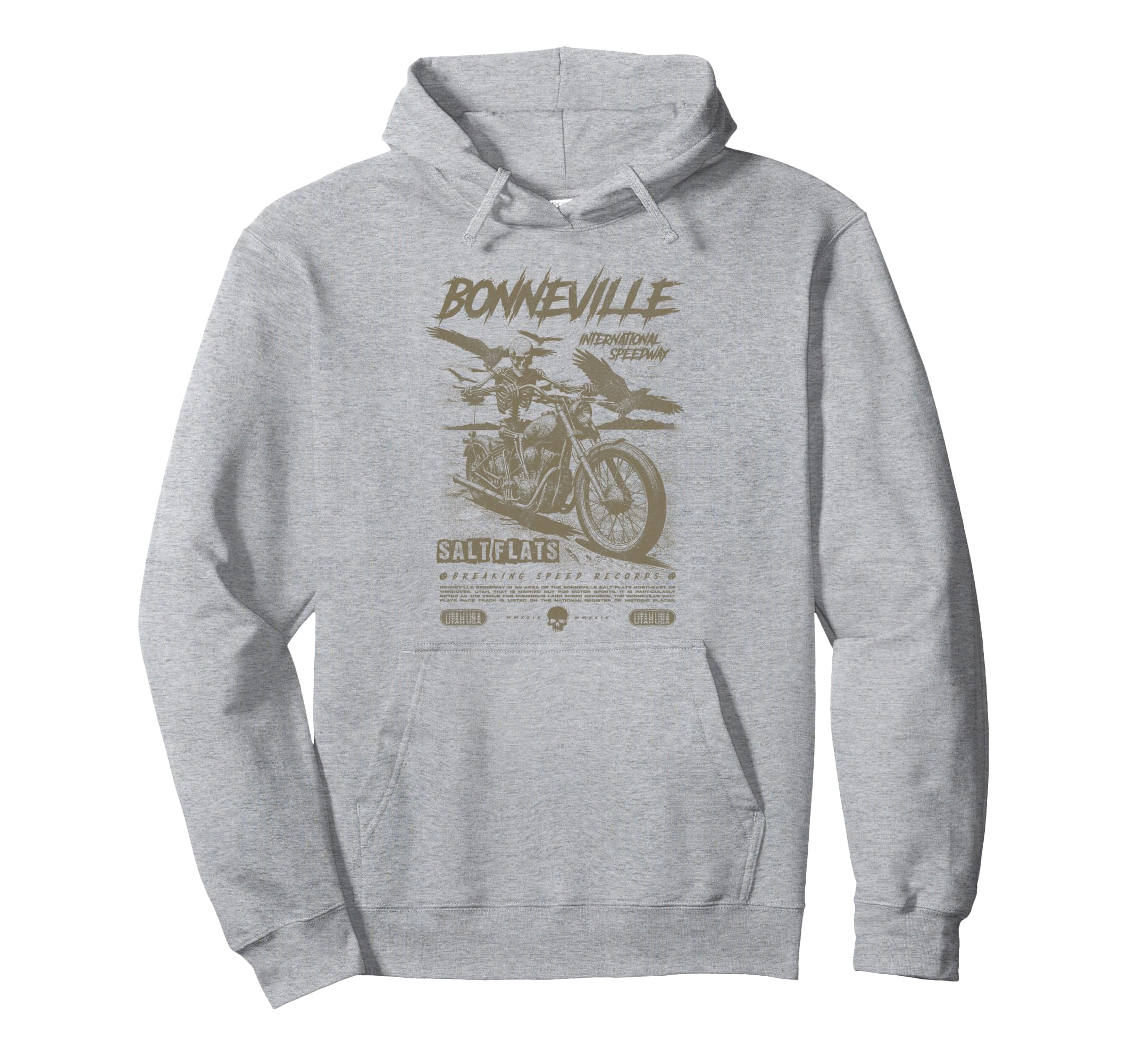 Bonneville Salt Flats Motorcycle Racing Hoodie - Graphic Print Men Women - T-Shirt, Sweatshirt, Hoodie