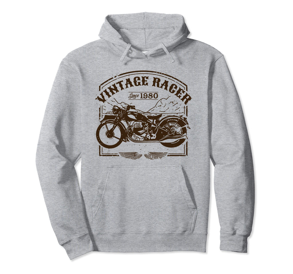1980 Birthday Motorcycle Racer Bday Hoodie - Casual Everyday Wear Men Women - T-Shirt, Sweatshirt, Hoodie