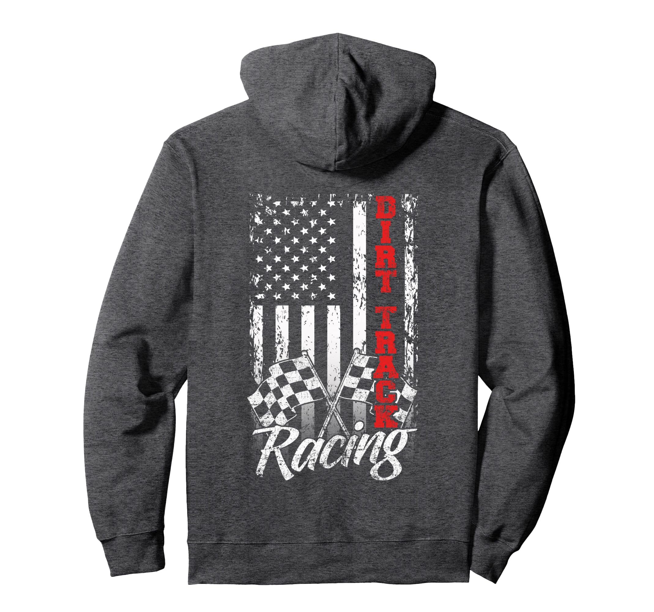 American Flag Dirt Track Racing Car Hoodie - Unique Graphic for Adults - T-Shirt, Sweatshirt, Hoodie