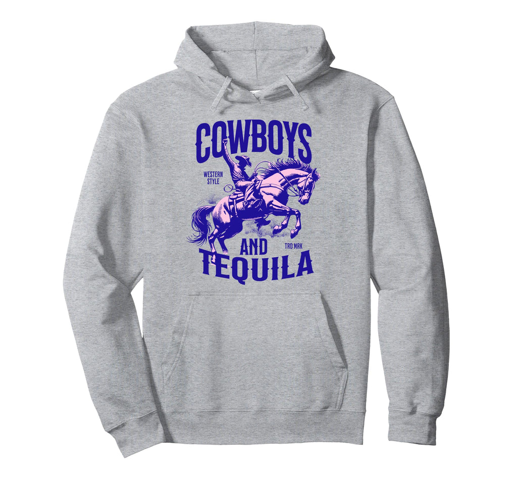 Cowboys And Tequila Western Hoodie - Trendy Graphic Men Women - T-Shirt, Sweatshirt, Hoodie