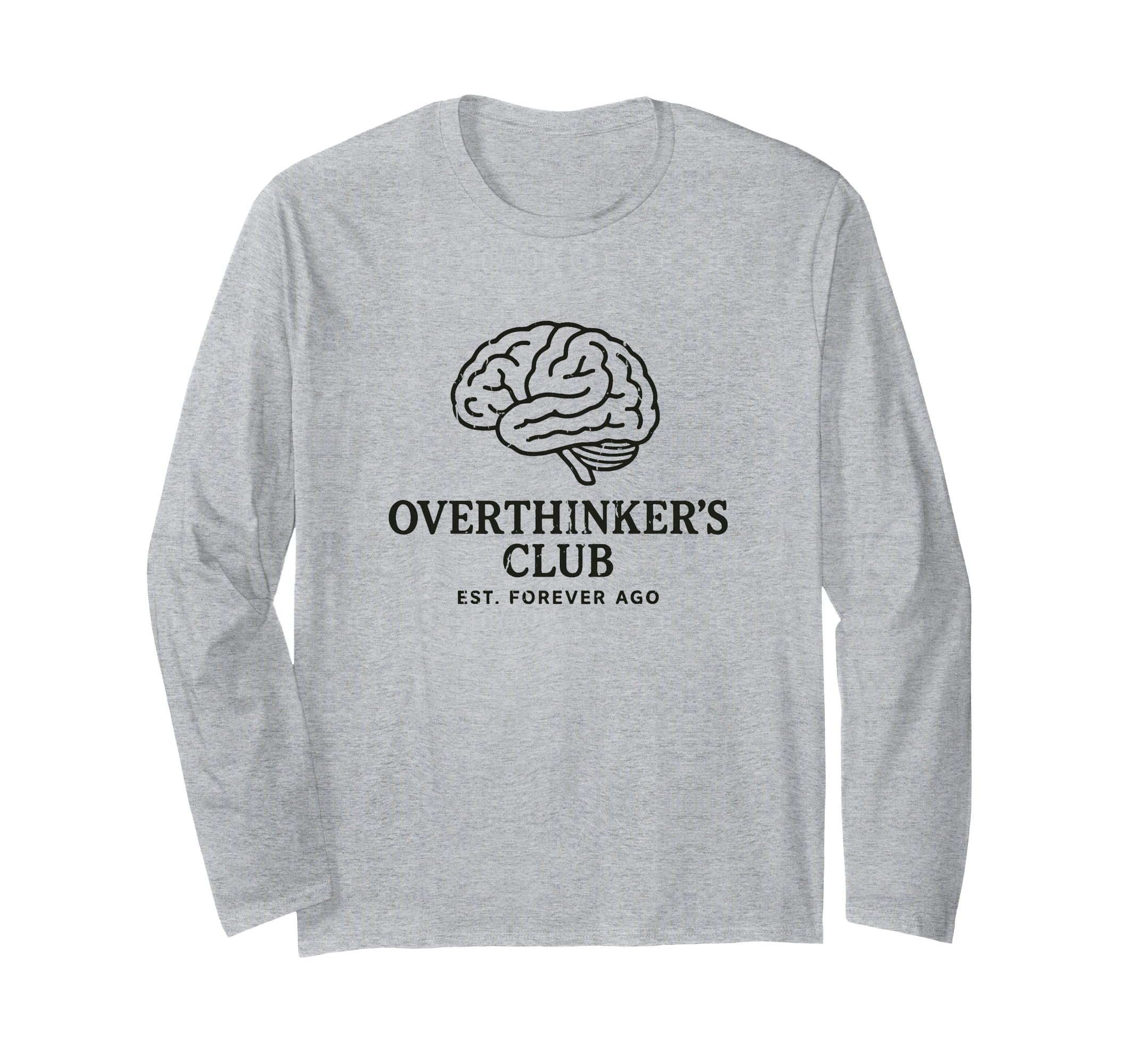 Overthinkers Club Minimalist Brain T-Shirt - Graphic Print for Adults - T-Shirt, Sweatshirt, Hoodie