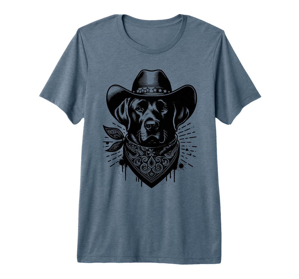 Black Labrador Retriever Dog Western T-Shirt - Novelty Apparel Men Women - T-Shirt, Sweatshirt, Hoodie