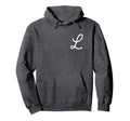 Letter L Initial Monogram Script Font Hoodie - Trendy Graphic Unisex - T-Shirt, Sweatshirt, Hoodie