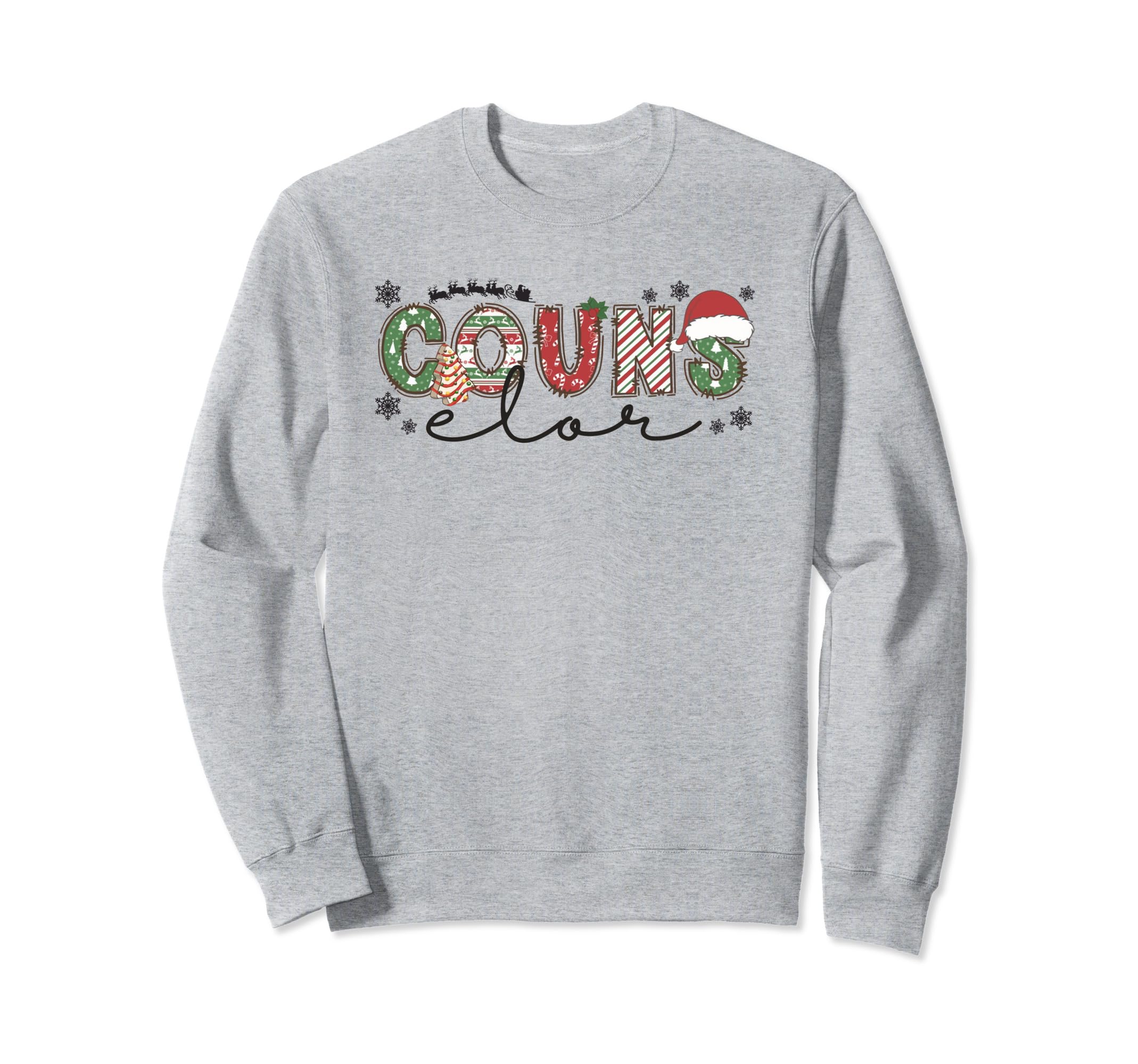 School Counselor Santa Hat School Sweatshirt - Trendy Graphic Men Women - T-Shirt, Sweatshirt, Hoodie