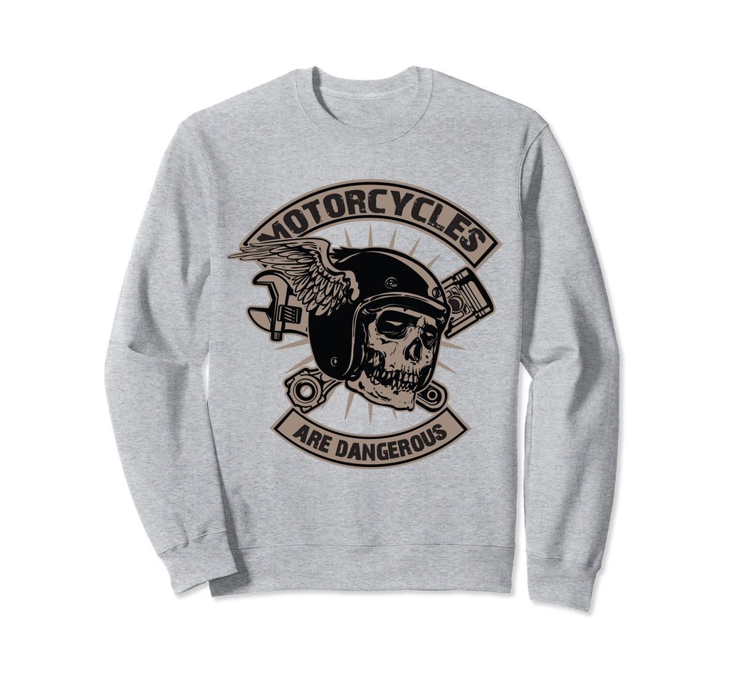 Skull Skeleton Motorbike Sweatshirt - Fun Novelty Design Unisex - T-Shirt, Sweatshirt, Hoodie