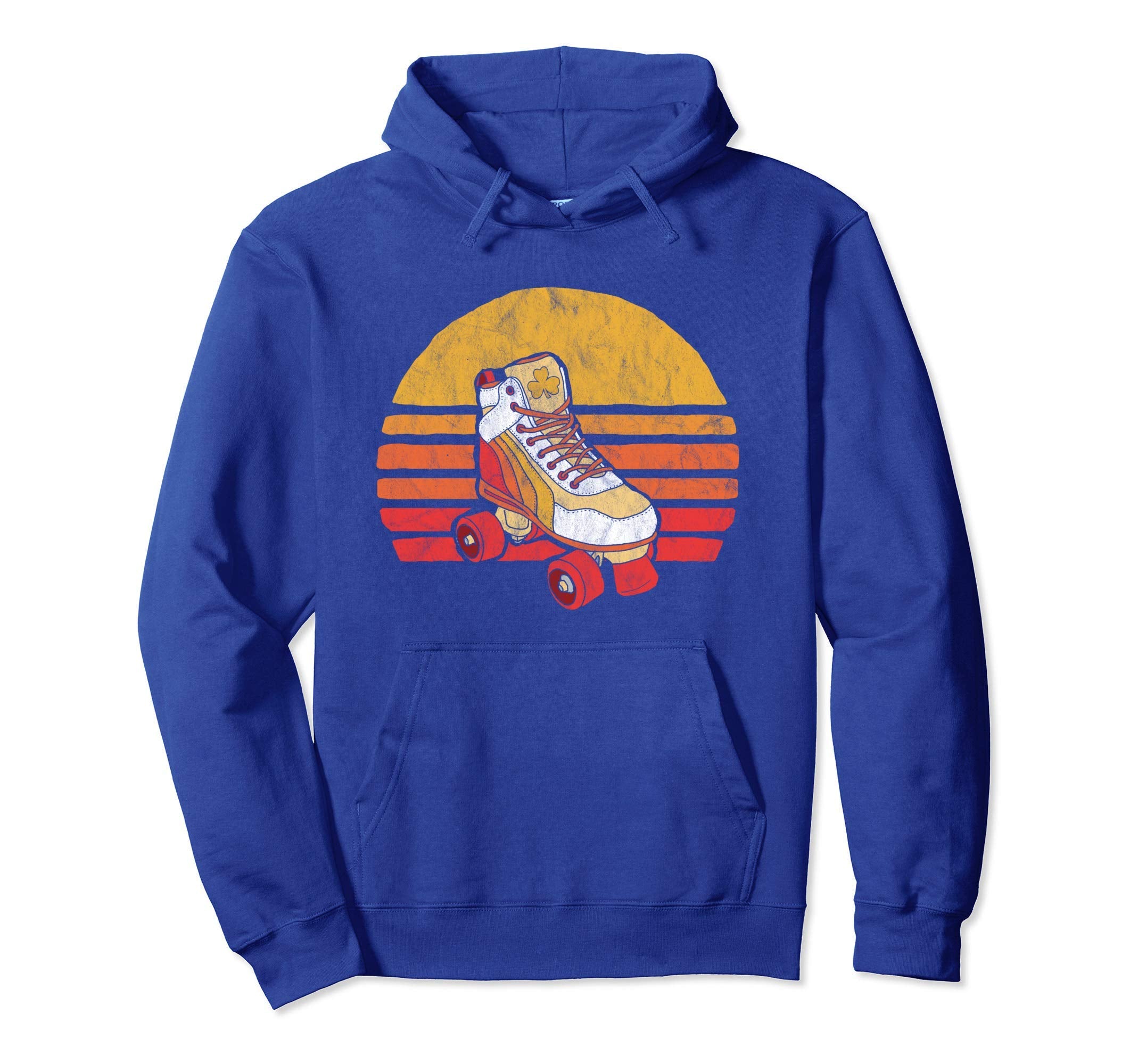 Distressed Roller Skate Sun Hoodie - Minimalist Print Men Women - T-Shirt, Sweatshirt, Hoodie