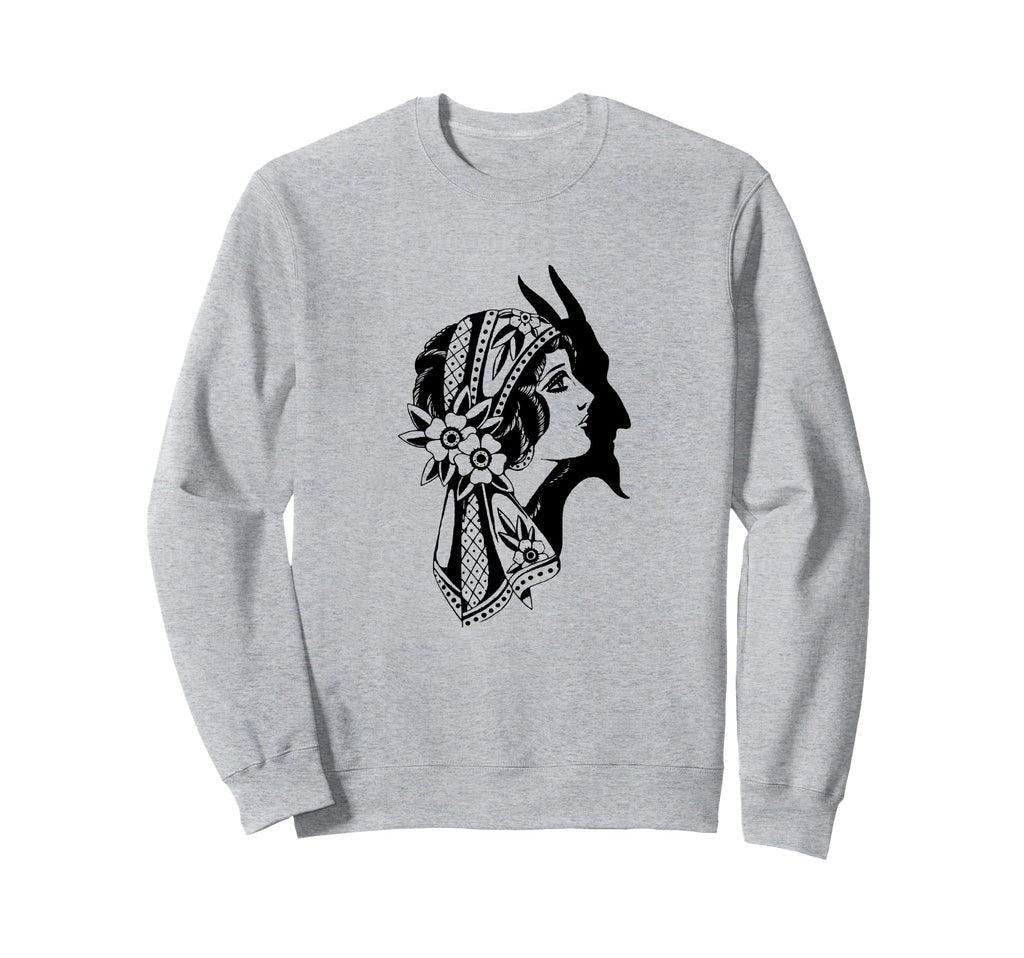 Old School Gypsy Devil Flash Tattoo Sweatshirt - Minimalist Print Unisex - T-Shirt, Sweatshirt, Hoodie