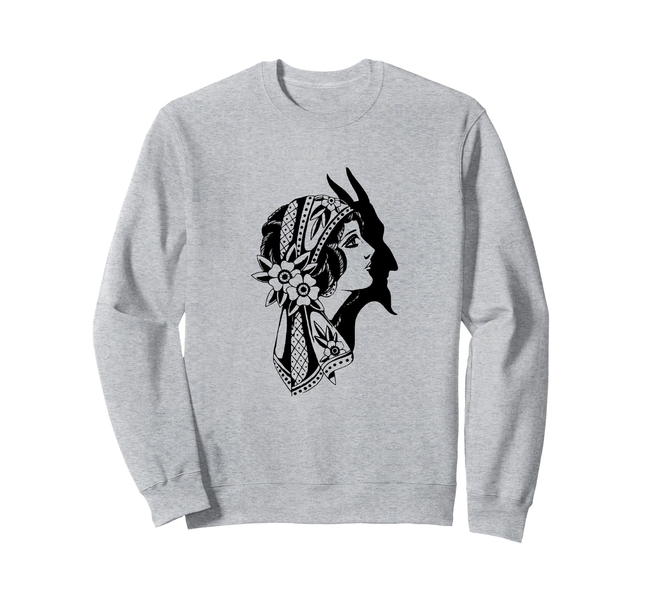 Old School Gypsy Devil Flash Tattoo Sweatshirt - Minimalist Print Unisex - T-Shirt, Sweatshirt, Hoodie