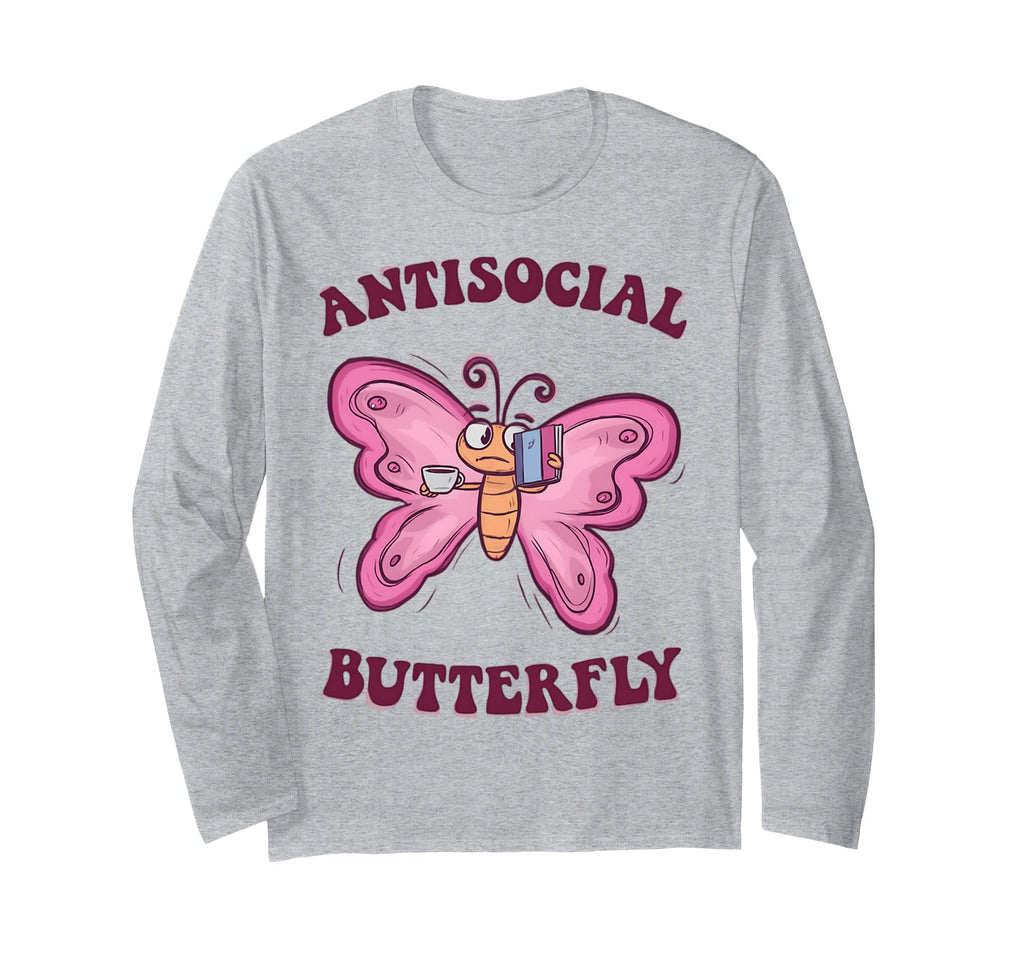 Groovy Anti Social Butterfly Ironic Funny T-Shirt - Unique Graphic Unisex - T-Shirt, Sweatshirt, Hoodie