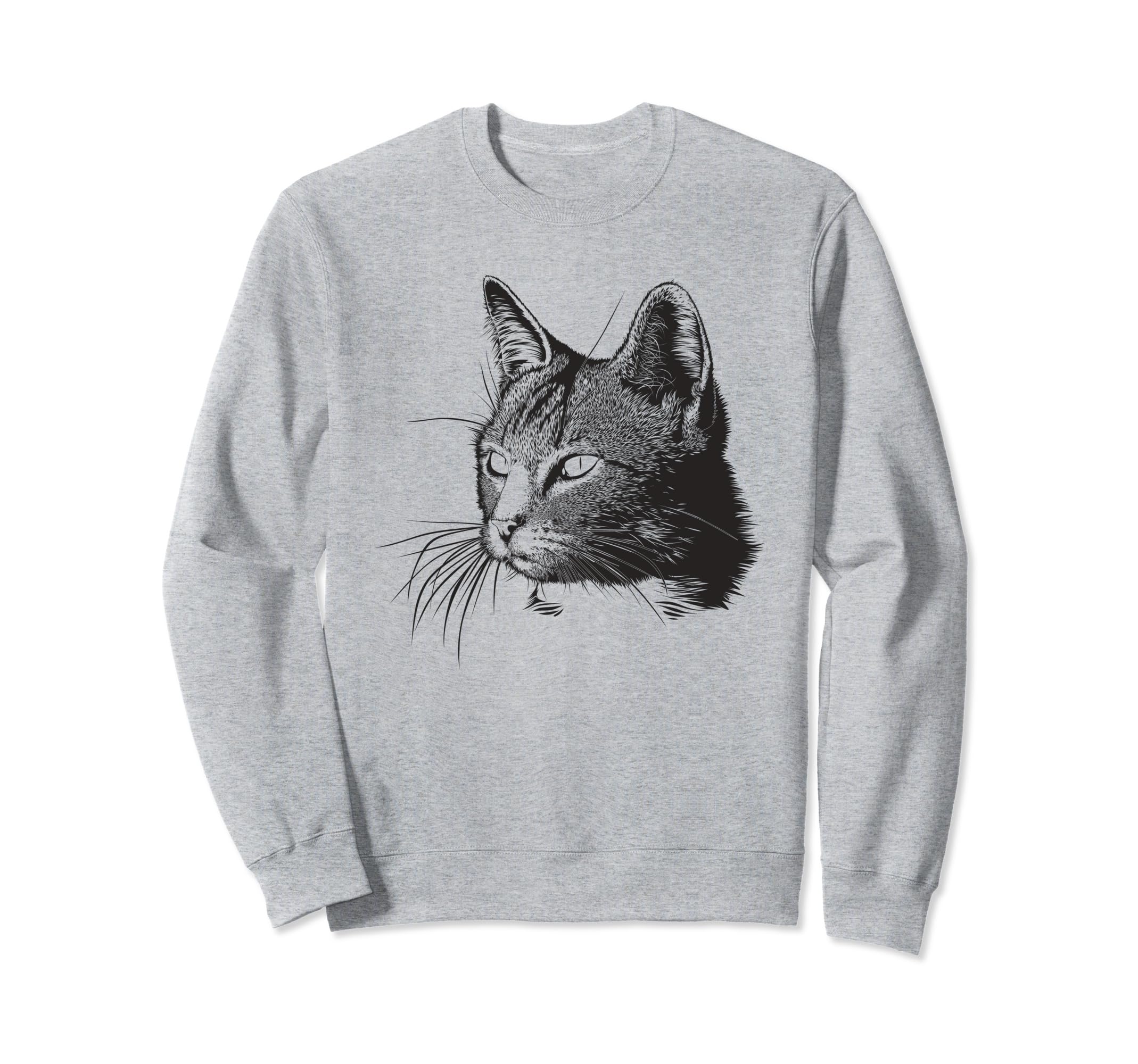 Illustration Cat Portrait Sweatshirt - Graphic Print Unisex - T-Shirt, Sweatshirt, Hoodie