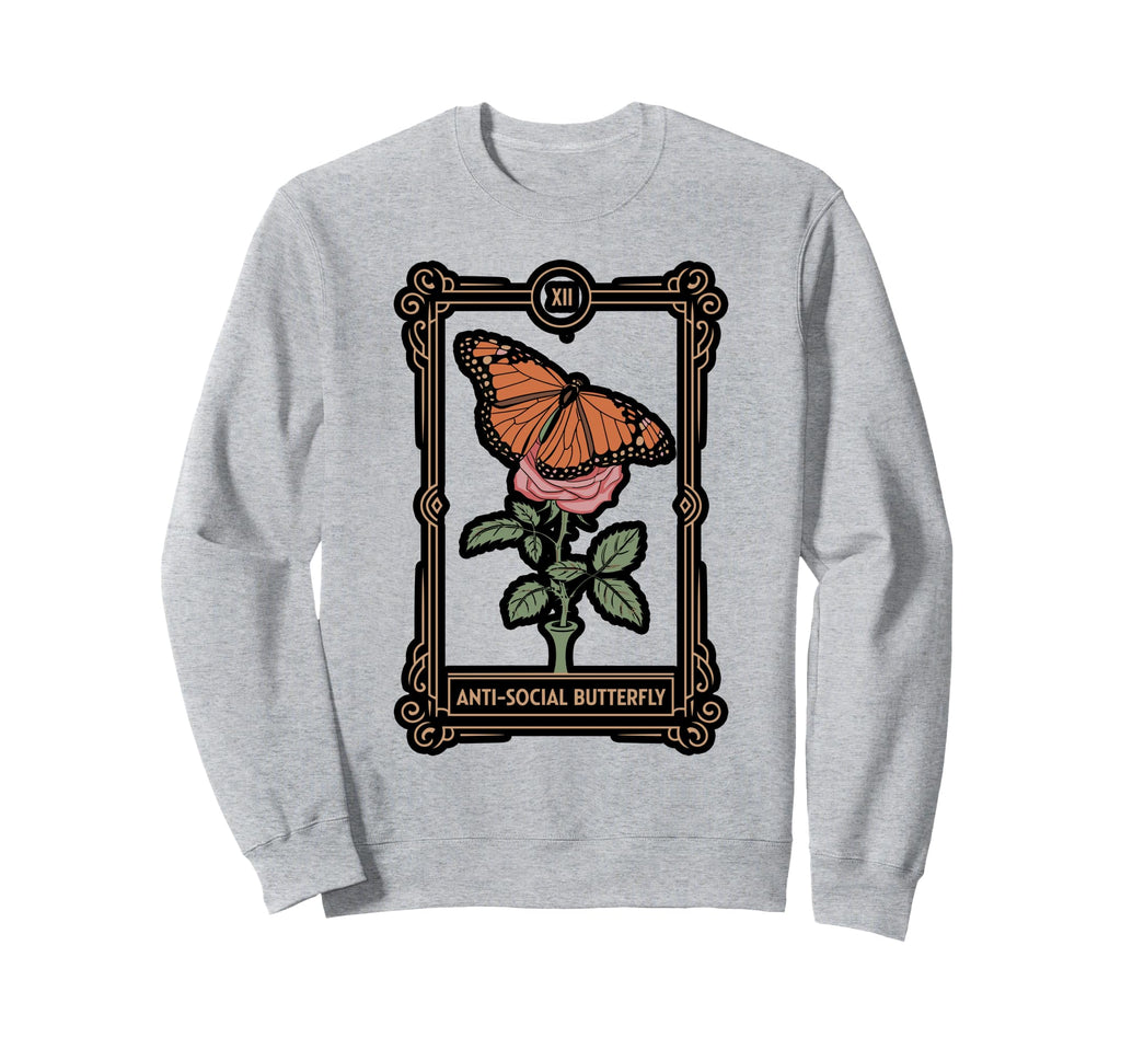 Anti Social Butterfly Tarot Sweatshirt - Novelty Apparel for Adults - T-Shirt, Sweatshirt, Hoodie