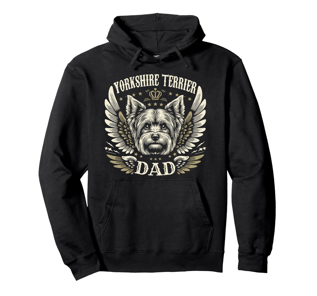 Yorkshire Terrier Dad Biker Wings Hoodie - Fun Novelty Design Unisex - T-Shirt, Sweatshirt, Hoodie