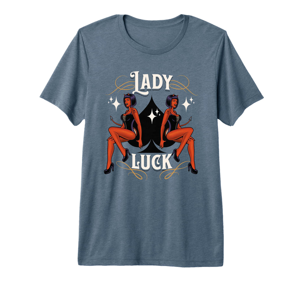 Rockabilly Devil Lady Lucky Spade T-Shirt - Unique Graphic Men Women - T-Shirt, Sweatshirt, Hoodie
