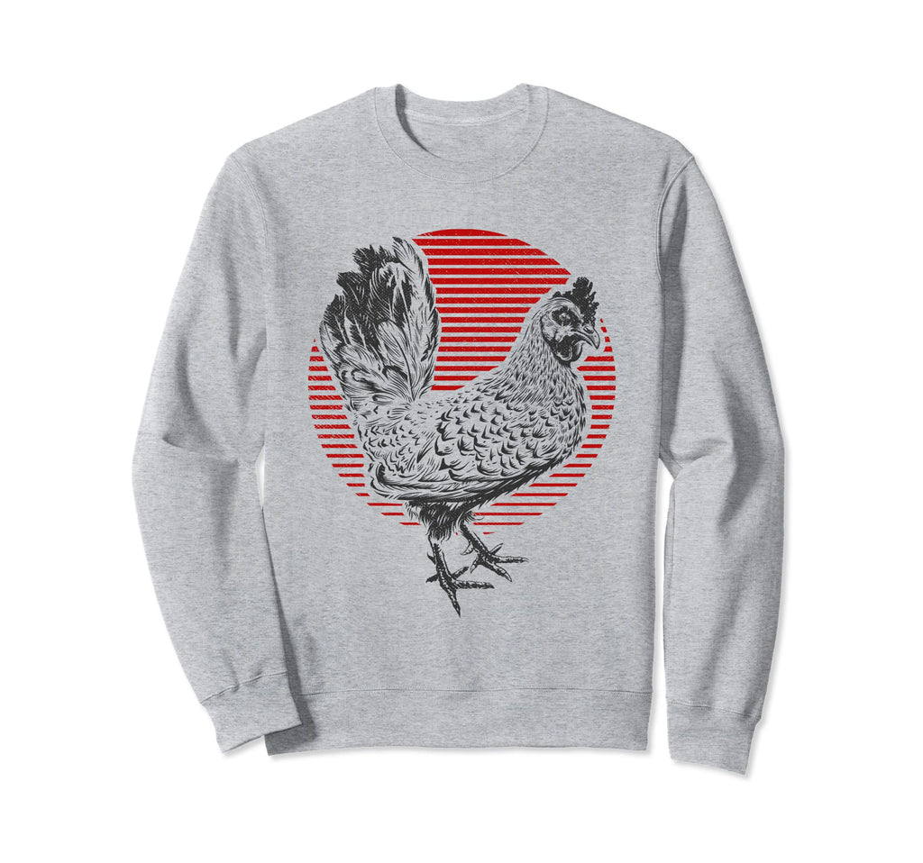 Distressed Chicken 80S Farmer Sweatshirt - Custom Art Print for Adults - T-Shirt, Sweatshirt, Hoodie