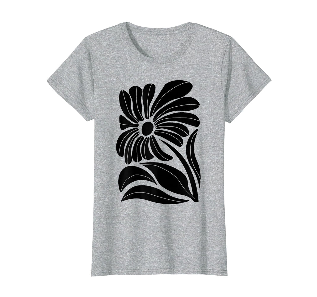 Black Daisy Flower Block T-Shirt - Unique Graphic Men Women - T-Shirt, Sweatshirt, Hoodie