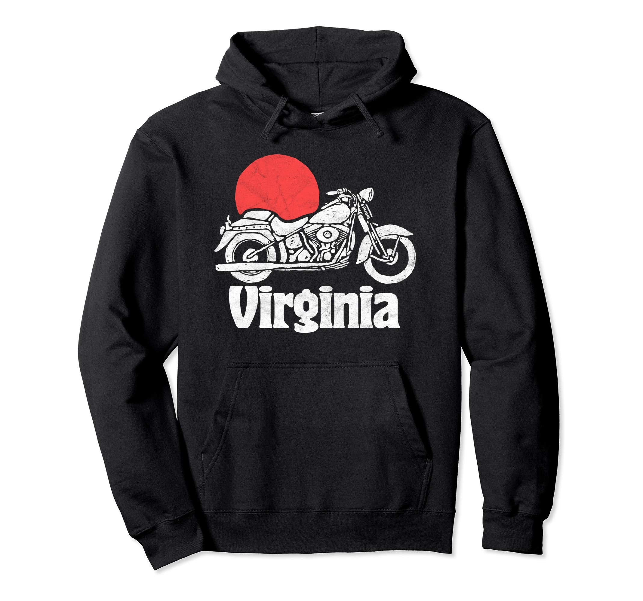 Virginia Motorcycle Sun Minimalist Hoodie - Unique Graphic Unisex - T-Shirt, Sweatshirt, Hoodie