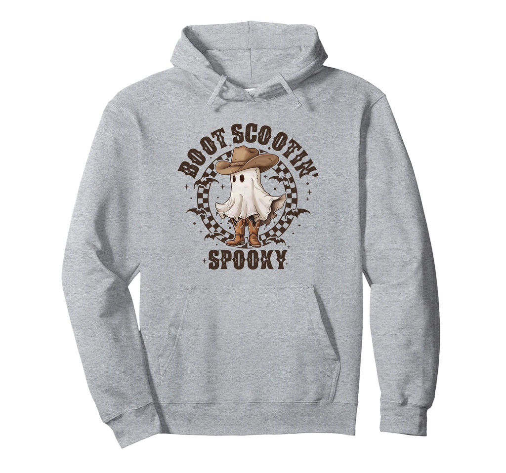 Boot Scootin Spooky Western Ghost Hoodie - Graphic Print Men Women - T-Shirt, Sweatshirt, Hoodie