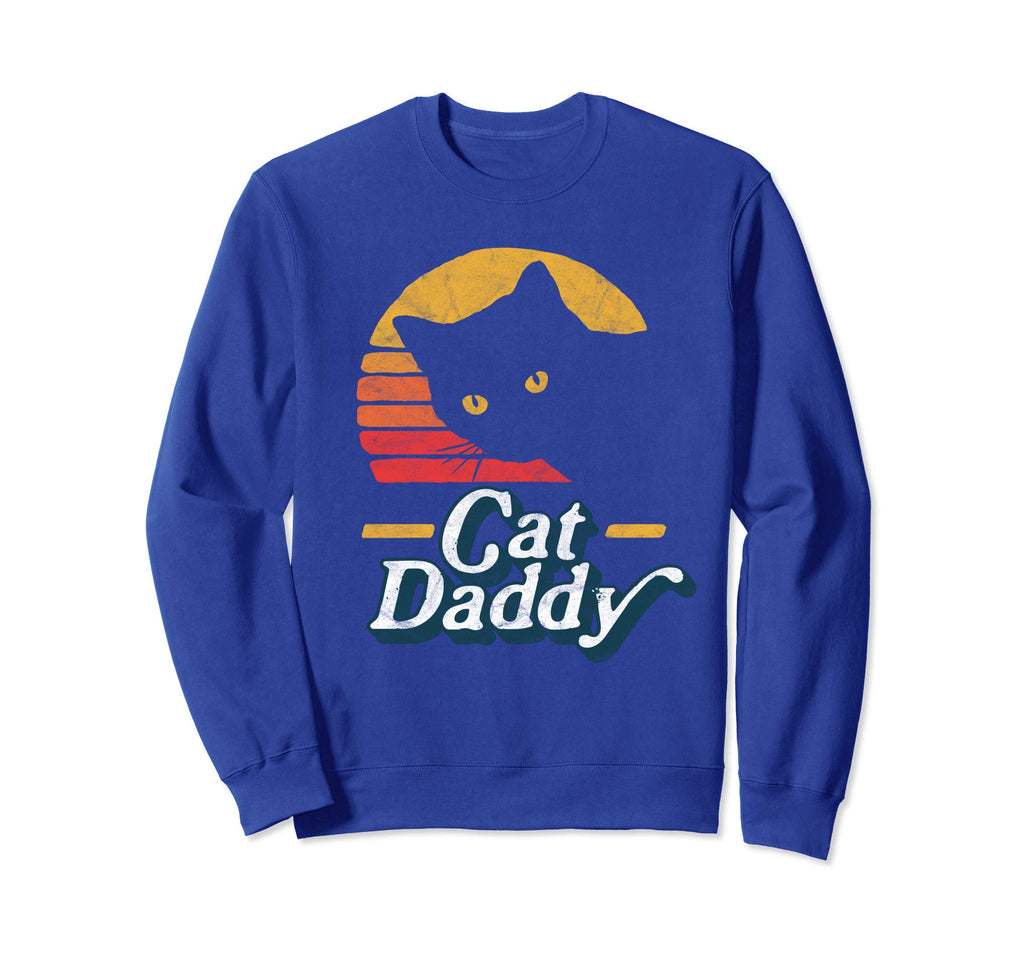 Cat Daddy Eighties Cat Distressed Sweatshirt - Streetwear Style Unisex - T-Shirt, Sweatshirt, Hoodie