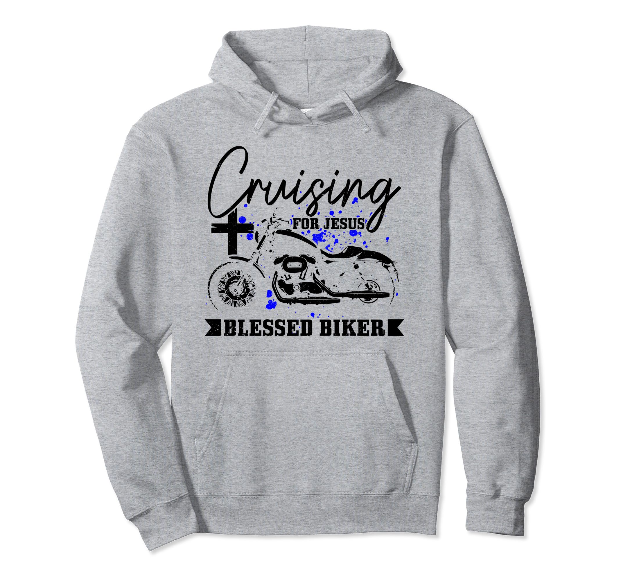 Christian Biker Cruising Jesus Motorcycle Hoodie - Custom Art Print Unisex - T-Shirt, Sweatshirt, Hoodie