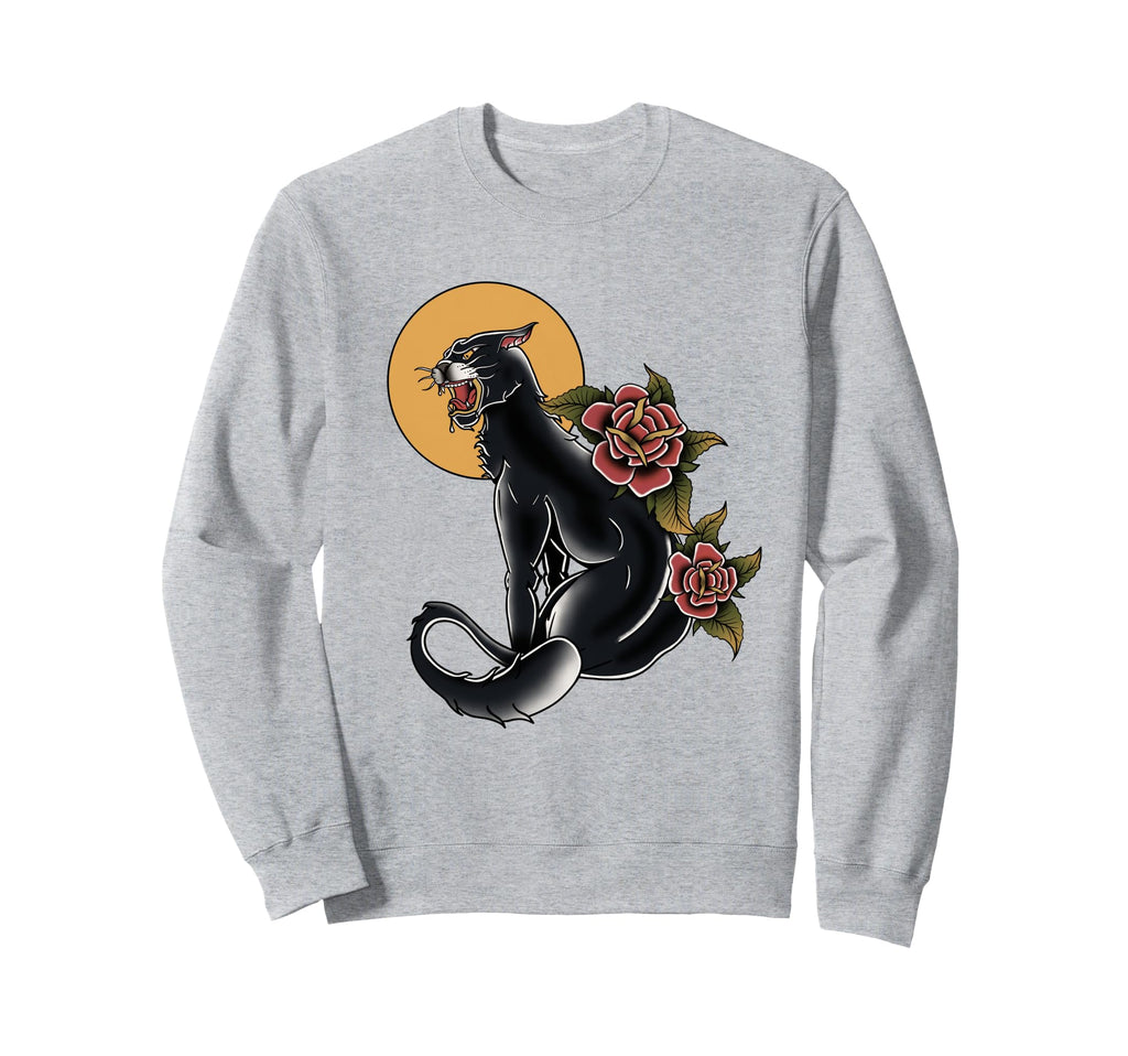 American Traditional Panther Sweatshirt - Casual Everyday Wear Unisex - T-Shirt, Sweatshirt, Hoodie