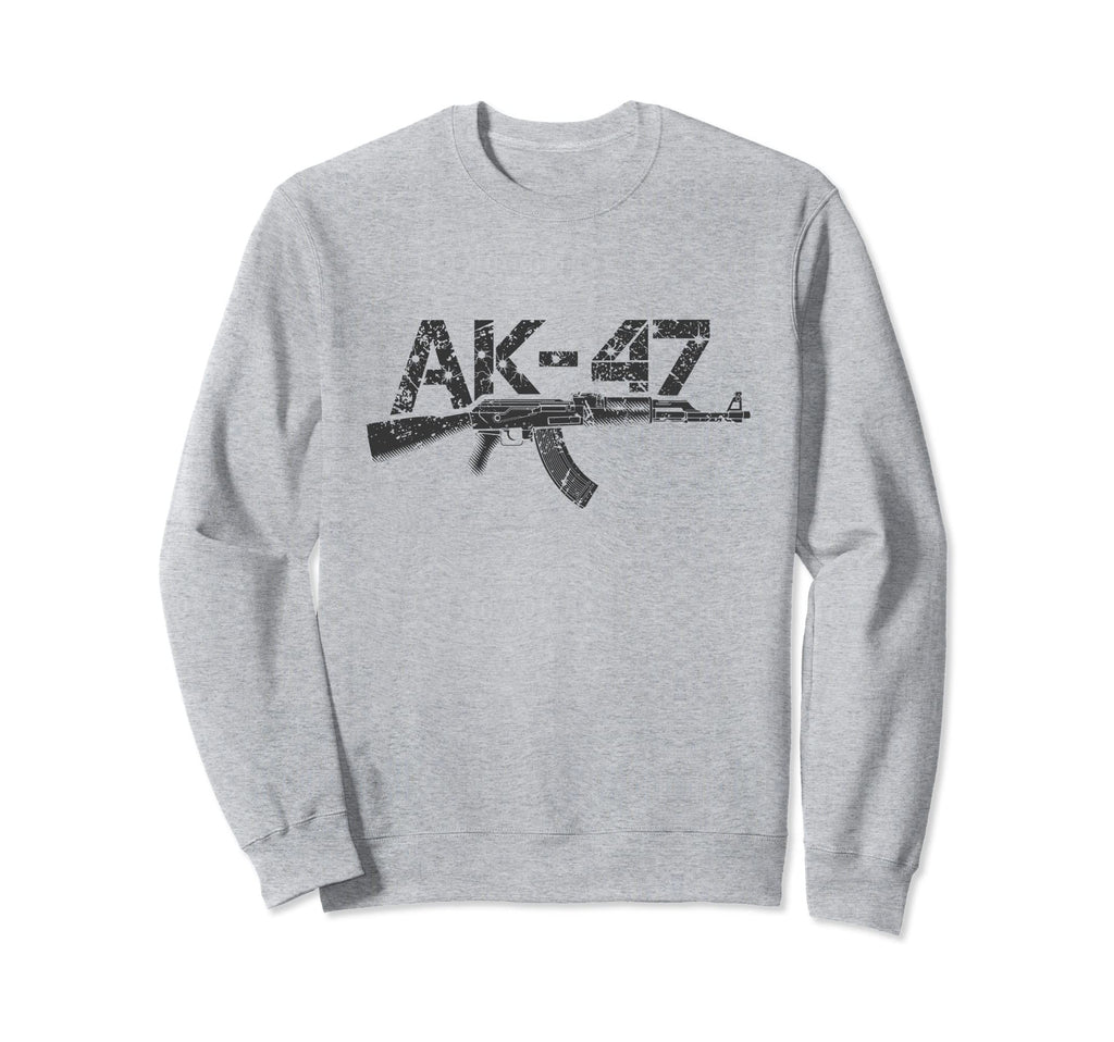 Ak 47 Distressed Rifle Sweatshirt - Fun Novelty Design Unisex - T-Shirt, Sweatshirt, Hoodie