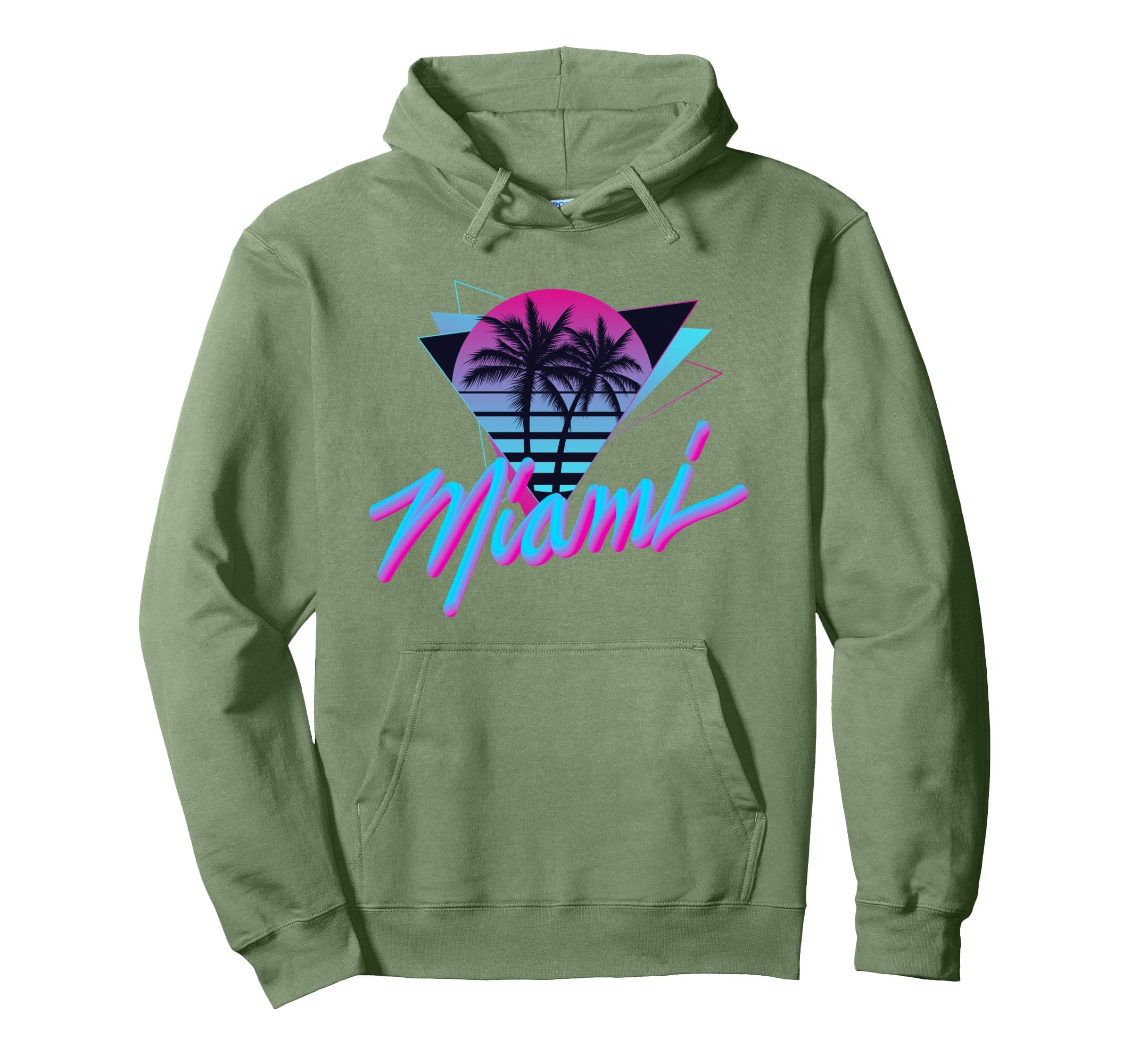 Miami Palm Trees Vaperwave Synthwave 80S Hoodie - Trendy Graphic for Adults - T-Shirt, Sweatshirt, Hoodie