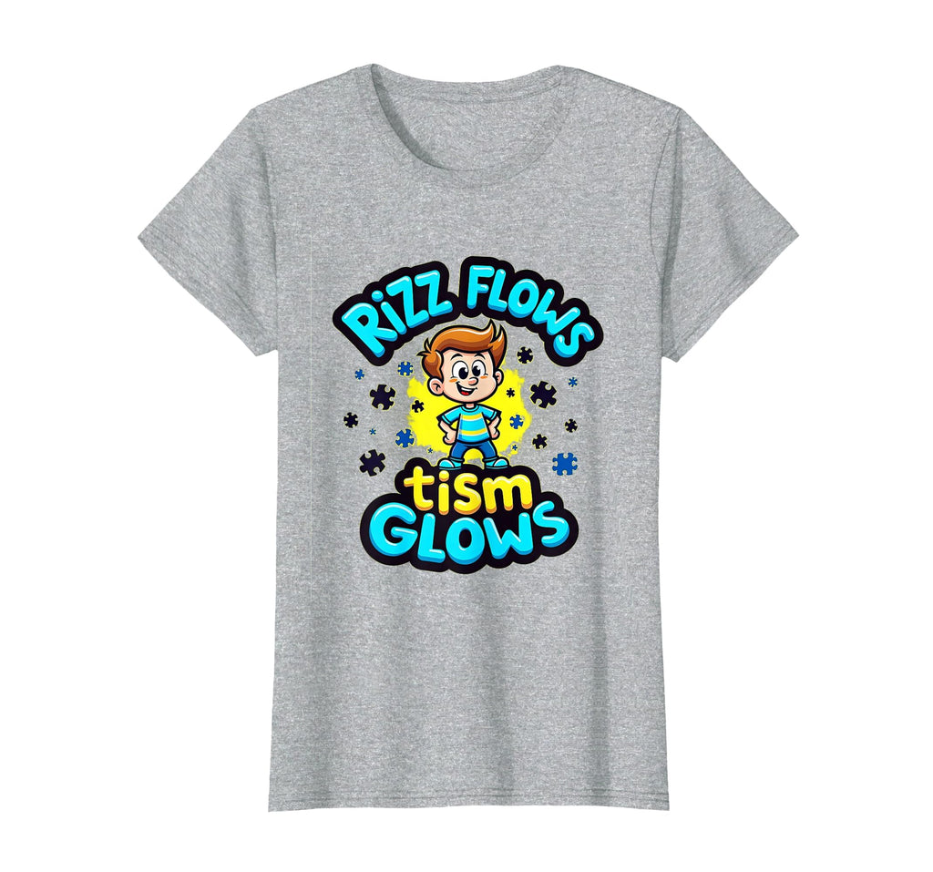 Rizz Flows Tism Glows Neurodivergent T-Shirt - Minimalist Print for Adults - T-Shirt, Sweatshirt, Hoodie
