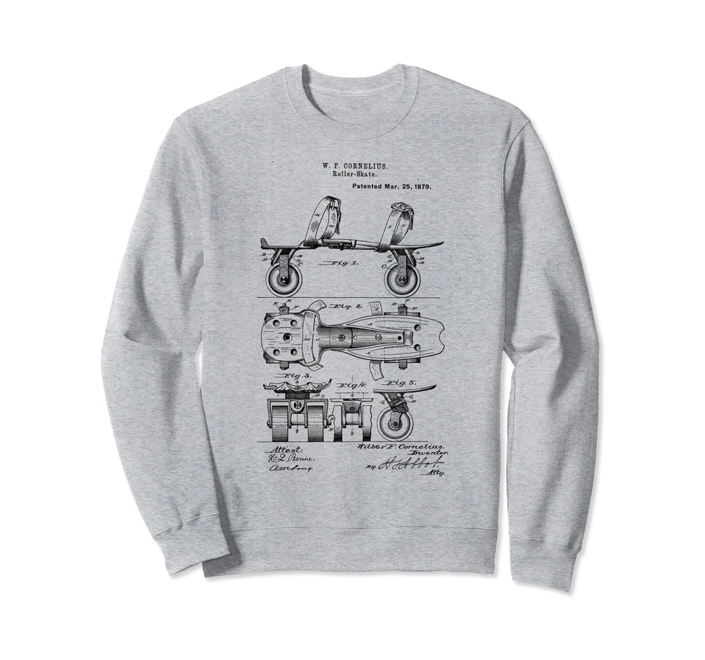 Roller Skate Shoe Patent Hand Drawing Sweatshirt - Unique Graphic Unisex - T-Shirt, Sweatshirt, Hoodie