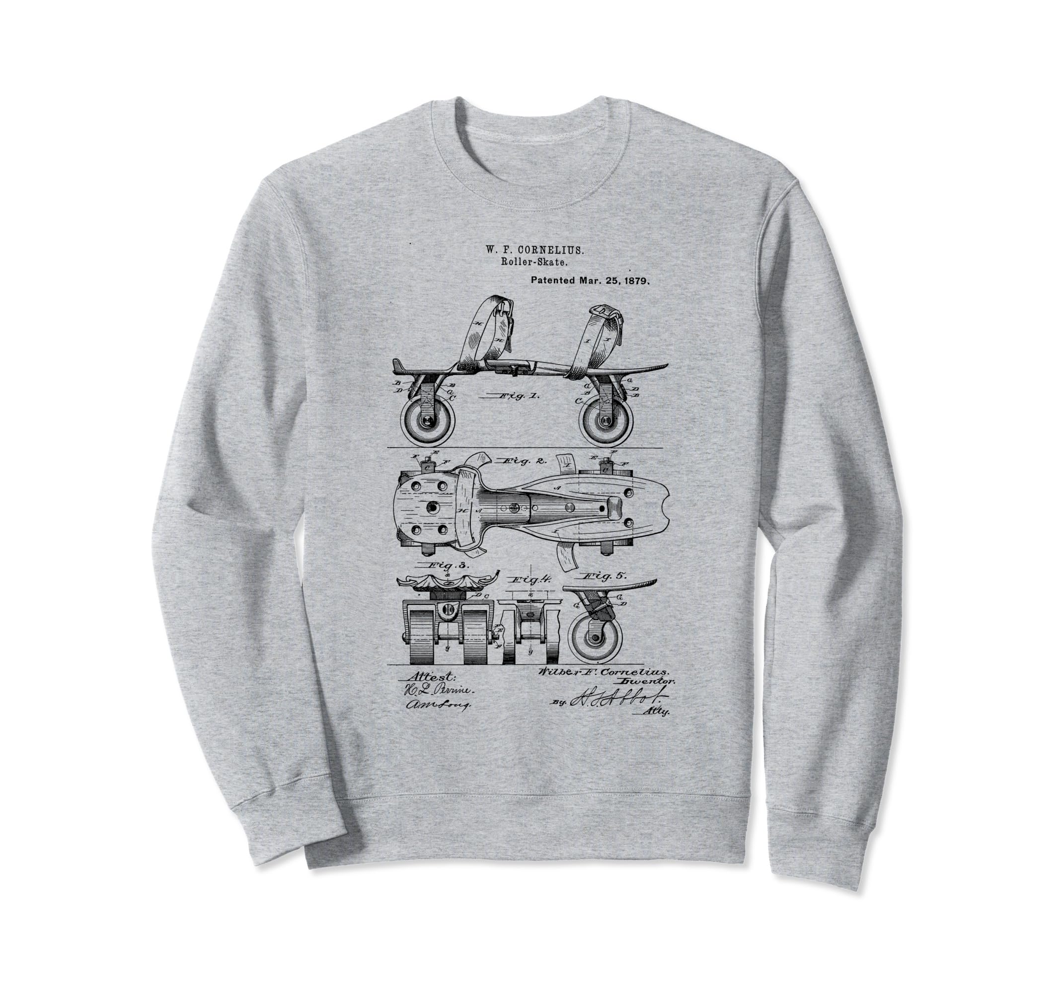 Roller Skate Shoe Patent Hand Drawing Sweatshirt - Unique Graphic Unisex - T-Shirt, Sweatshirt, Hoodie