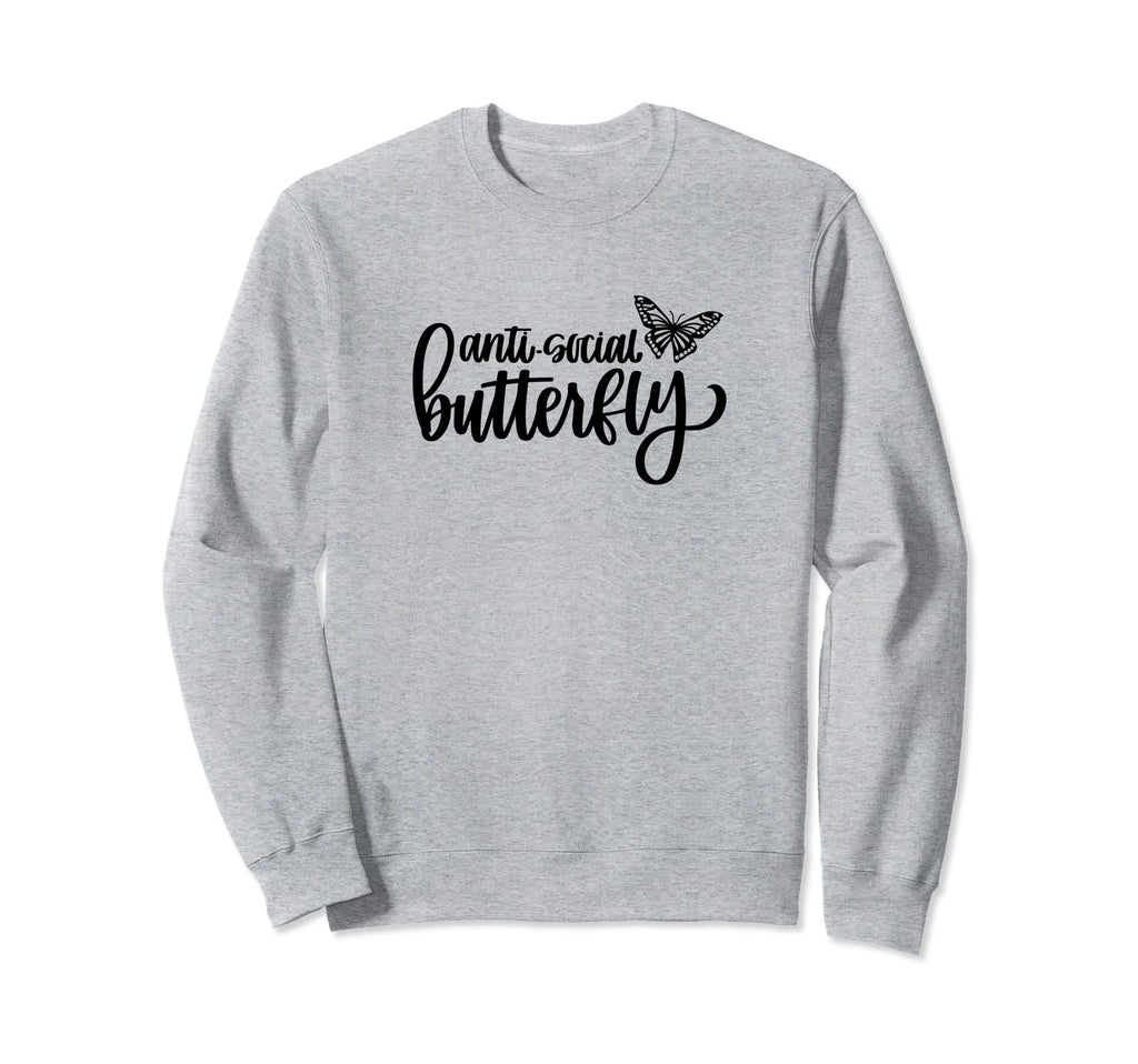 Anti Social Butterfly Anti Social Sweatshirt - Graphic Print for Adults - T-Shirt, Sweatshirt, Hoodie
